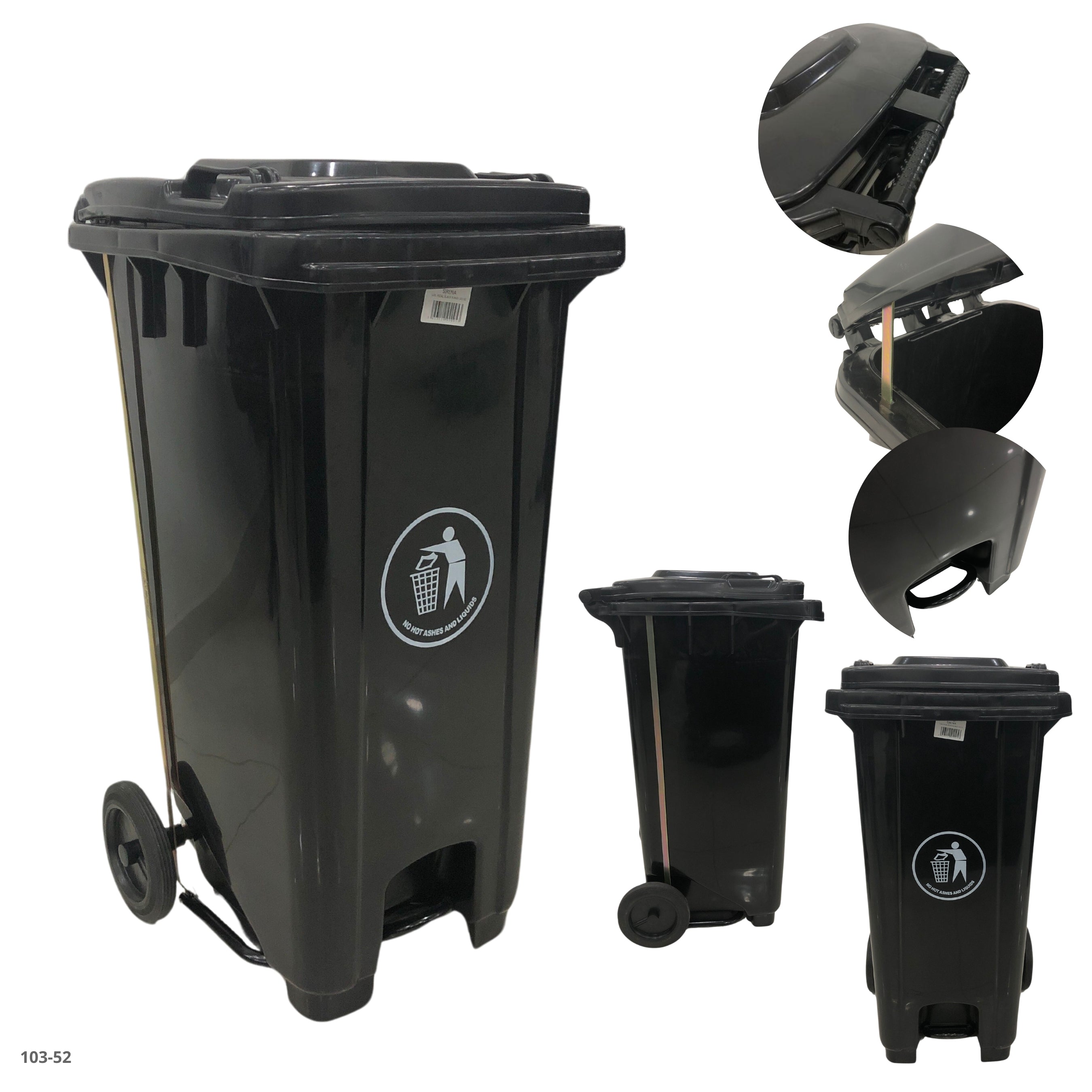 USABLE EVO 50L WHITE TRASH BIN
