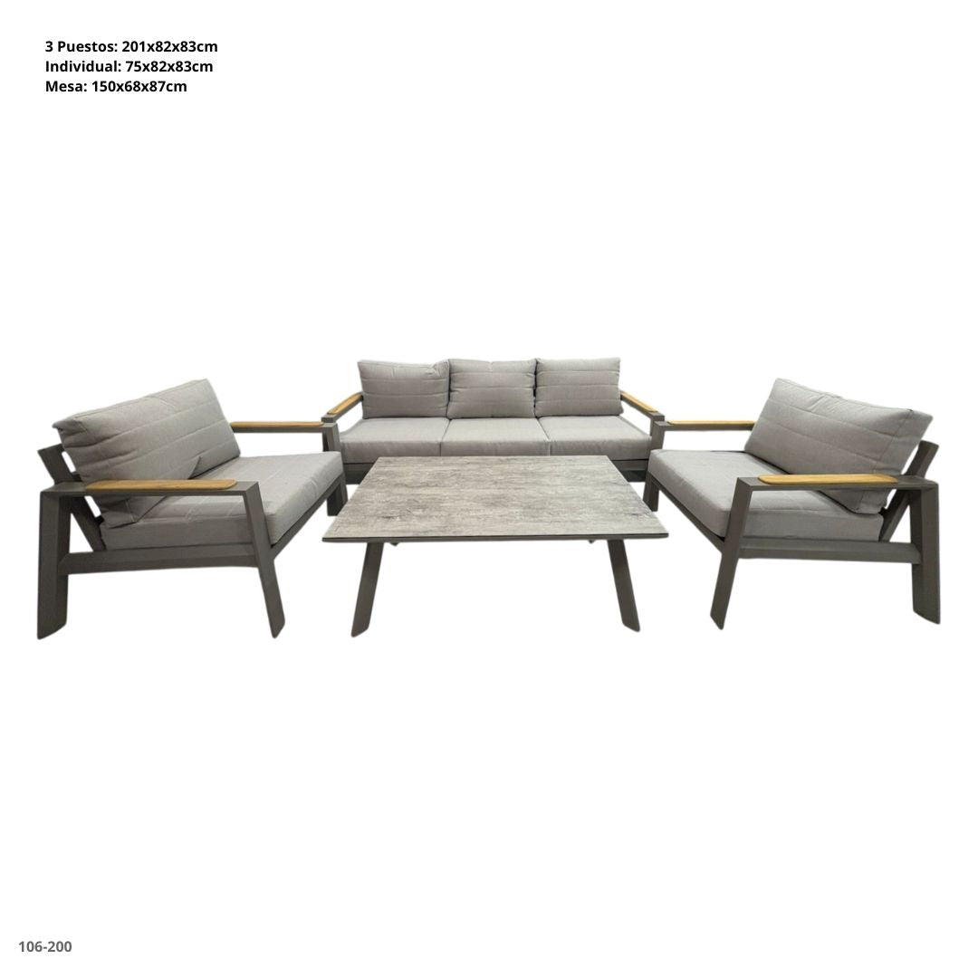 JGO DE TERRAZA 4 PZA ALUMINIO CREMA 1