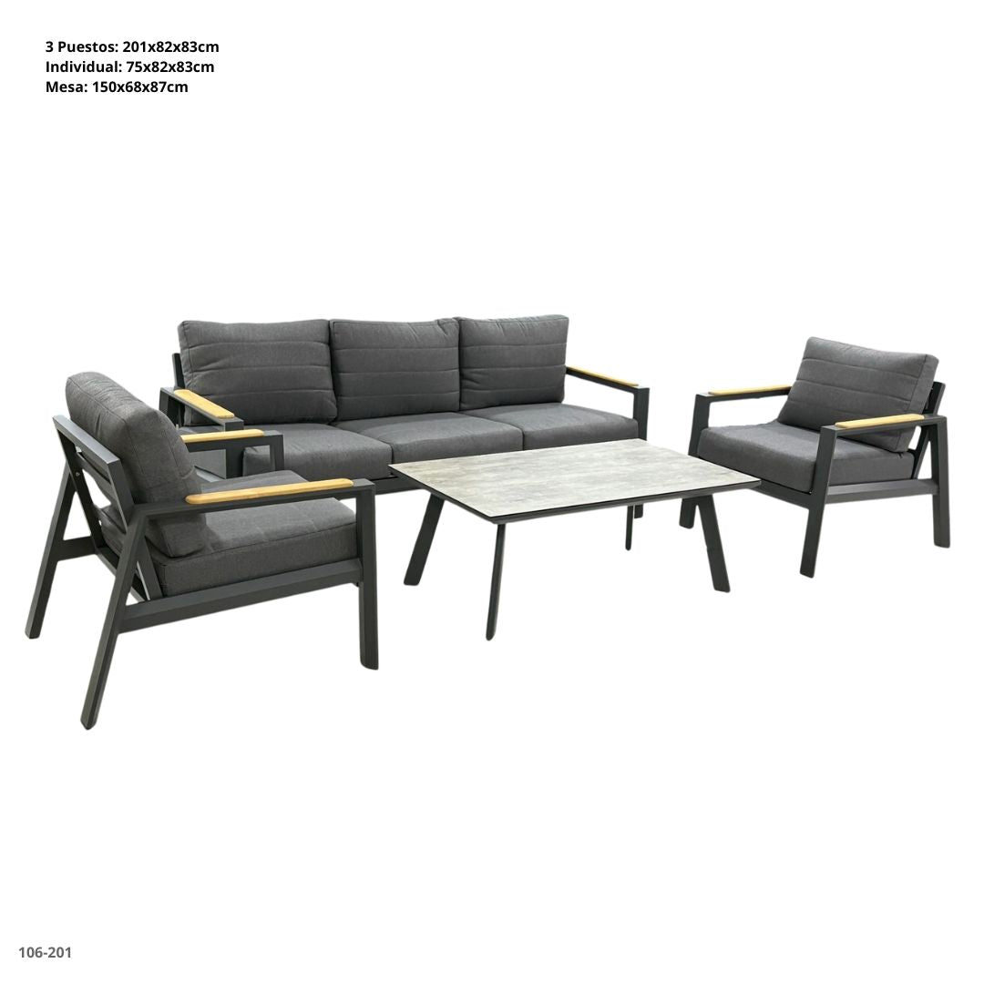 JGO DE TERRAZA 4PZA ALUMINIO GRIS 1