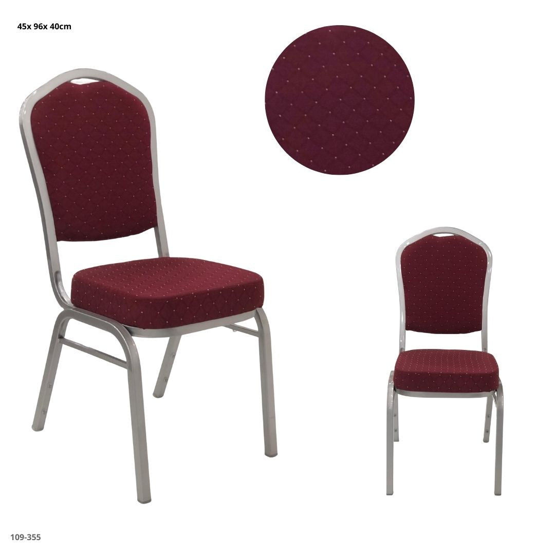 SILLA DE EVENTO ROJO OSCURO C/PUNTOS DORADOS