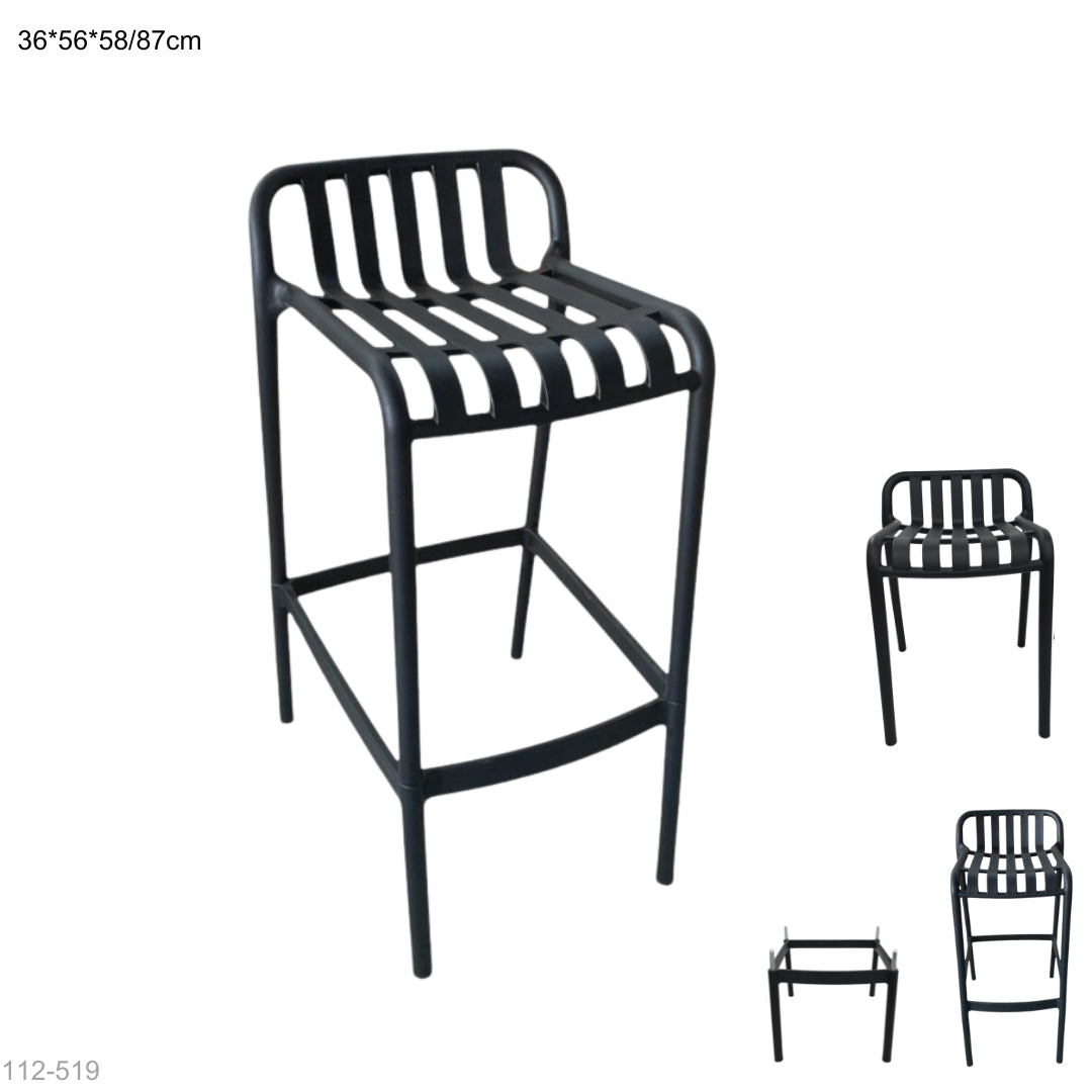 SILLA PLASTICA 2 EN 1 BAJA/ALTA NEGRO 36*56*87cm