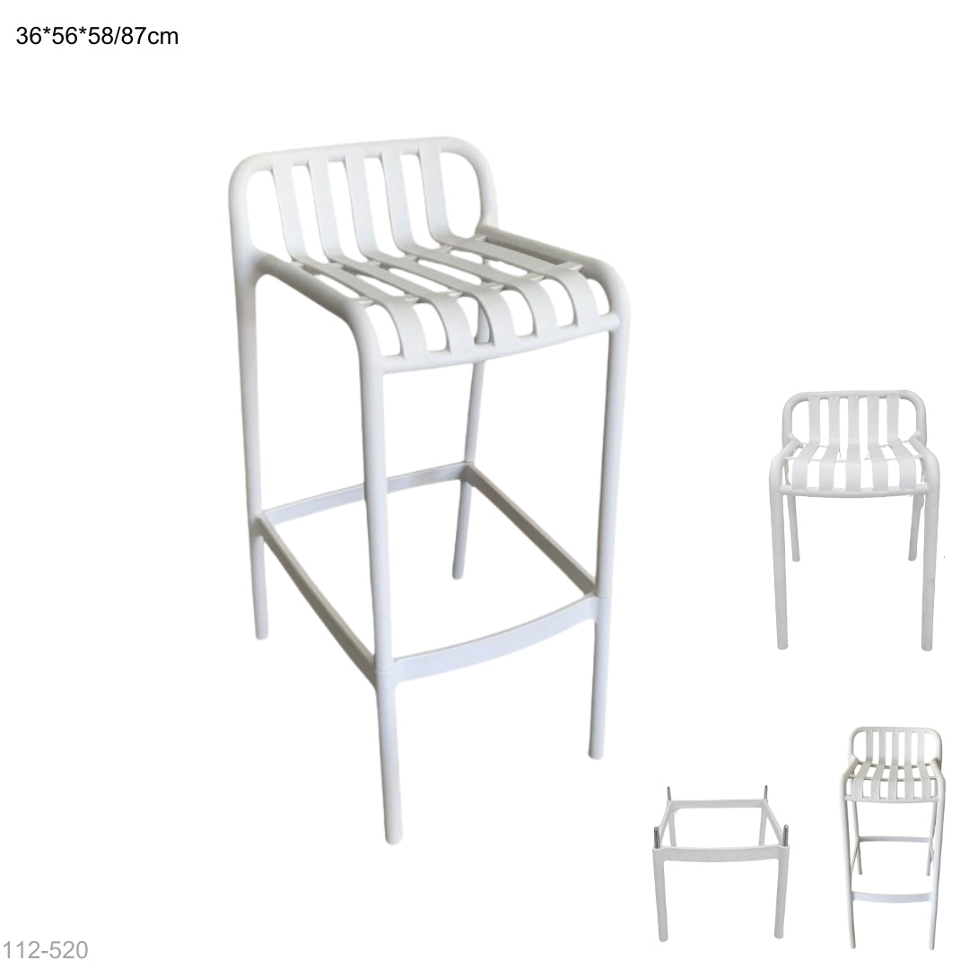 SILLA PLASTICA 2 EN 1 BAJA/ALTA BLANCA 36*56*87cm