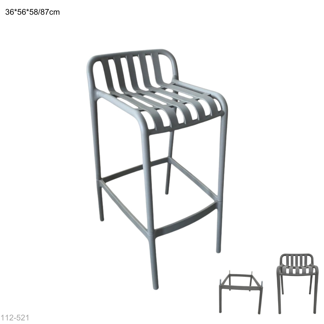 SILLA PLASTICA 2 EN 1 BAJA/ALTA GRIS 36*56*87cm