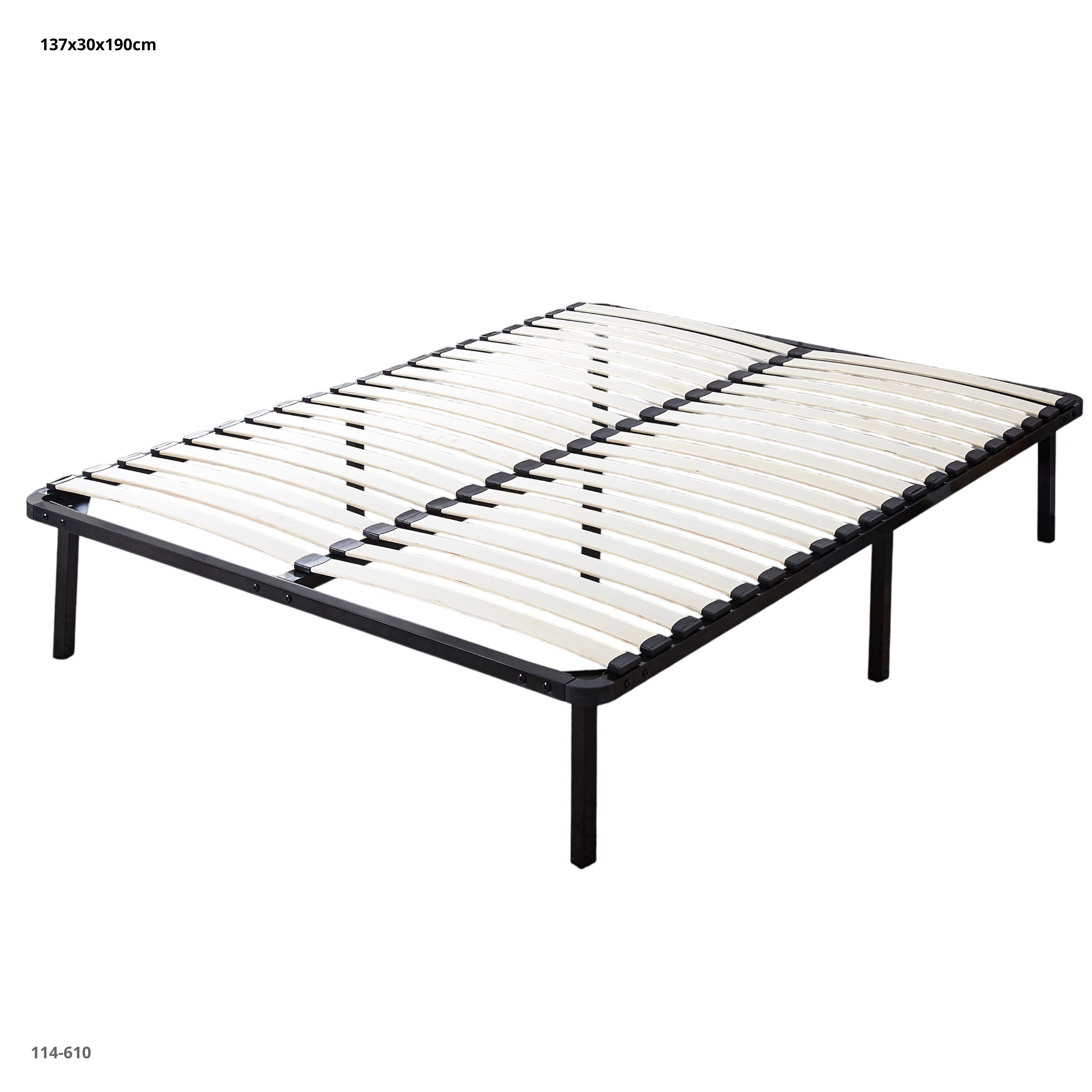 BASE DE METAL NEGRA C/LAMINAS DE MADERA PARA COLCHON FULL