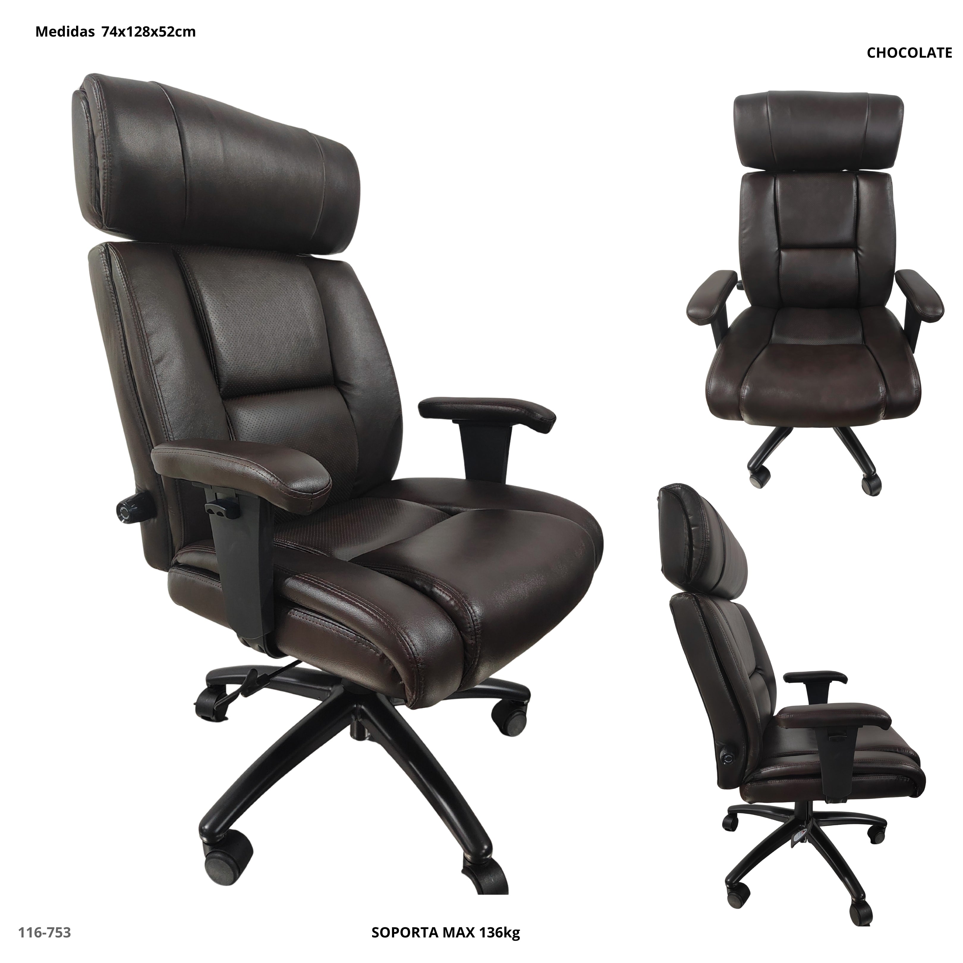 SILLA DE OFICINA/CUERINA CHOCOLATE