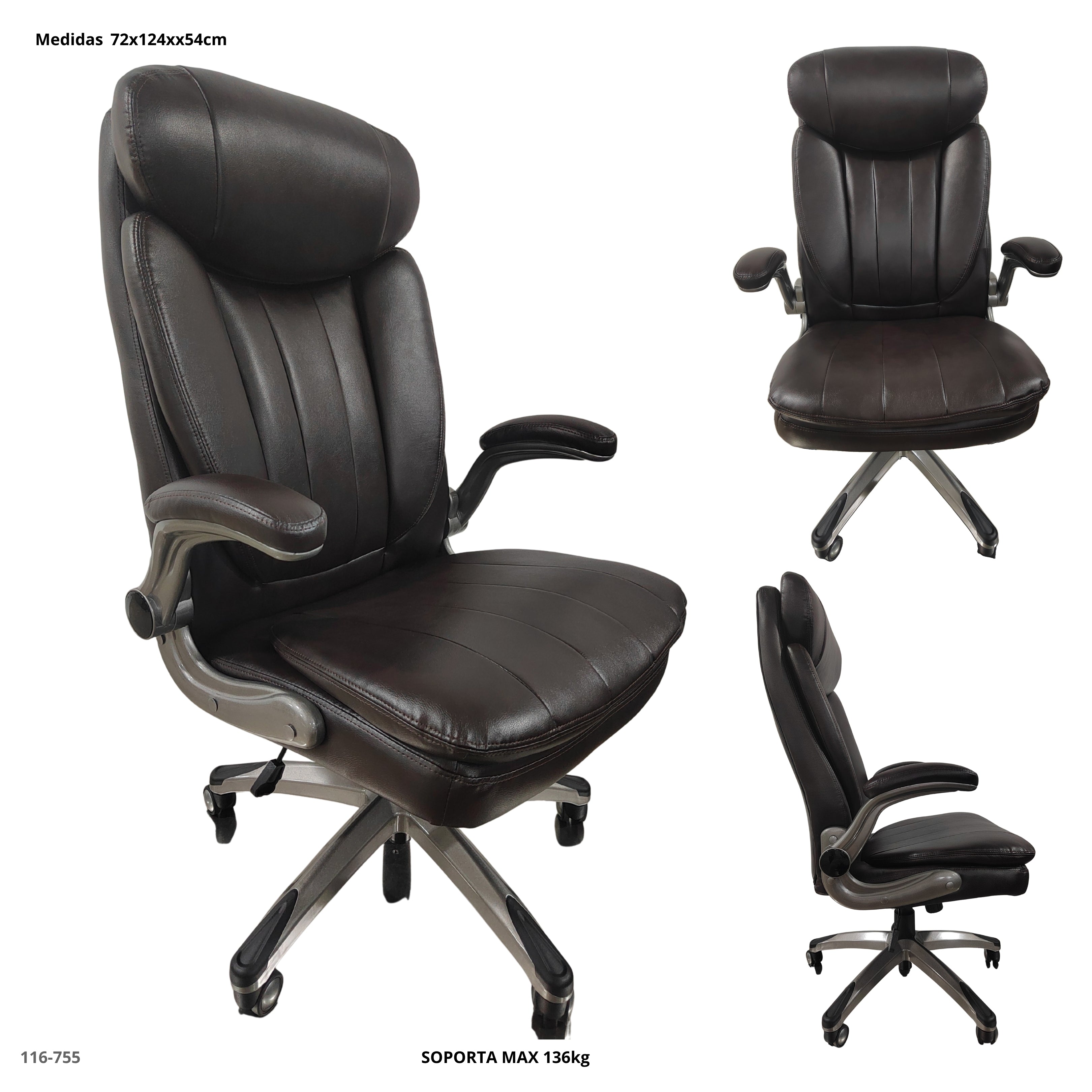 SILLA DE OFICINA/CUERINA CHOCOLATE