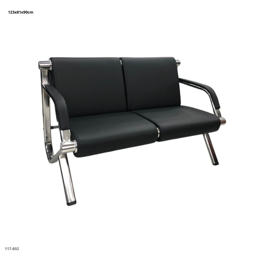 SET 2 SILLAS NEGRAS DE CUERINA Y METAL