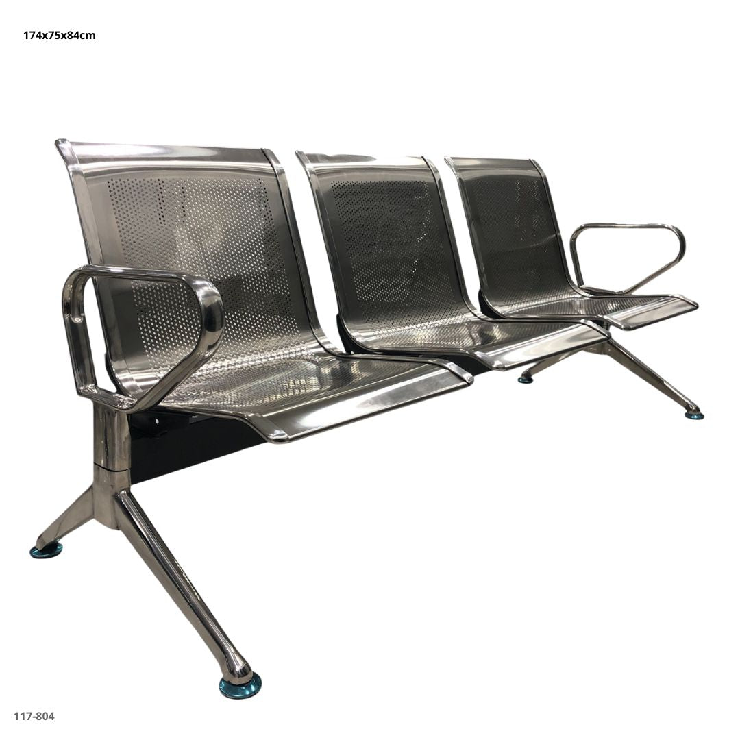 SET 3 SILLAS GRIS ACERO INOXIDABLE