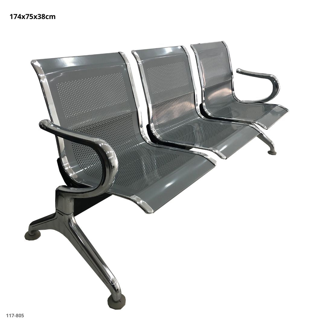 SET 3 SILLAS GRIS METAL