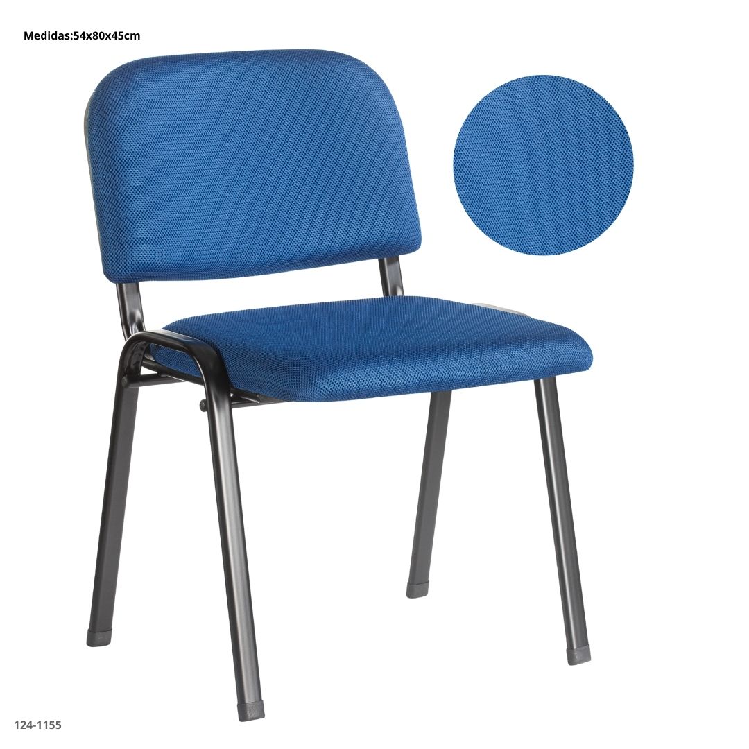 SILLA DE ESPERA COJIN 6CM FIJA AZUL