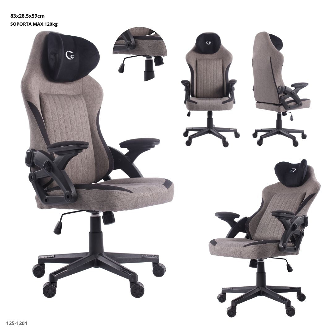 SILLA GAMING GRIS OSCURO/NEGRO