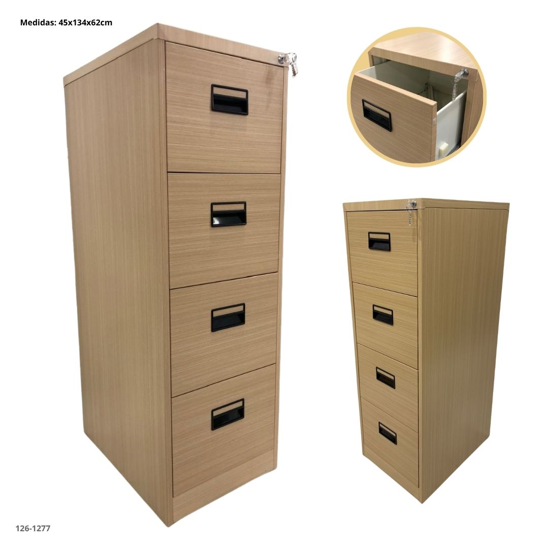 ARCHIVADOR METALICO 4 GAVETAS ESTILO MADERA