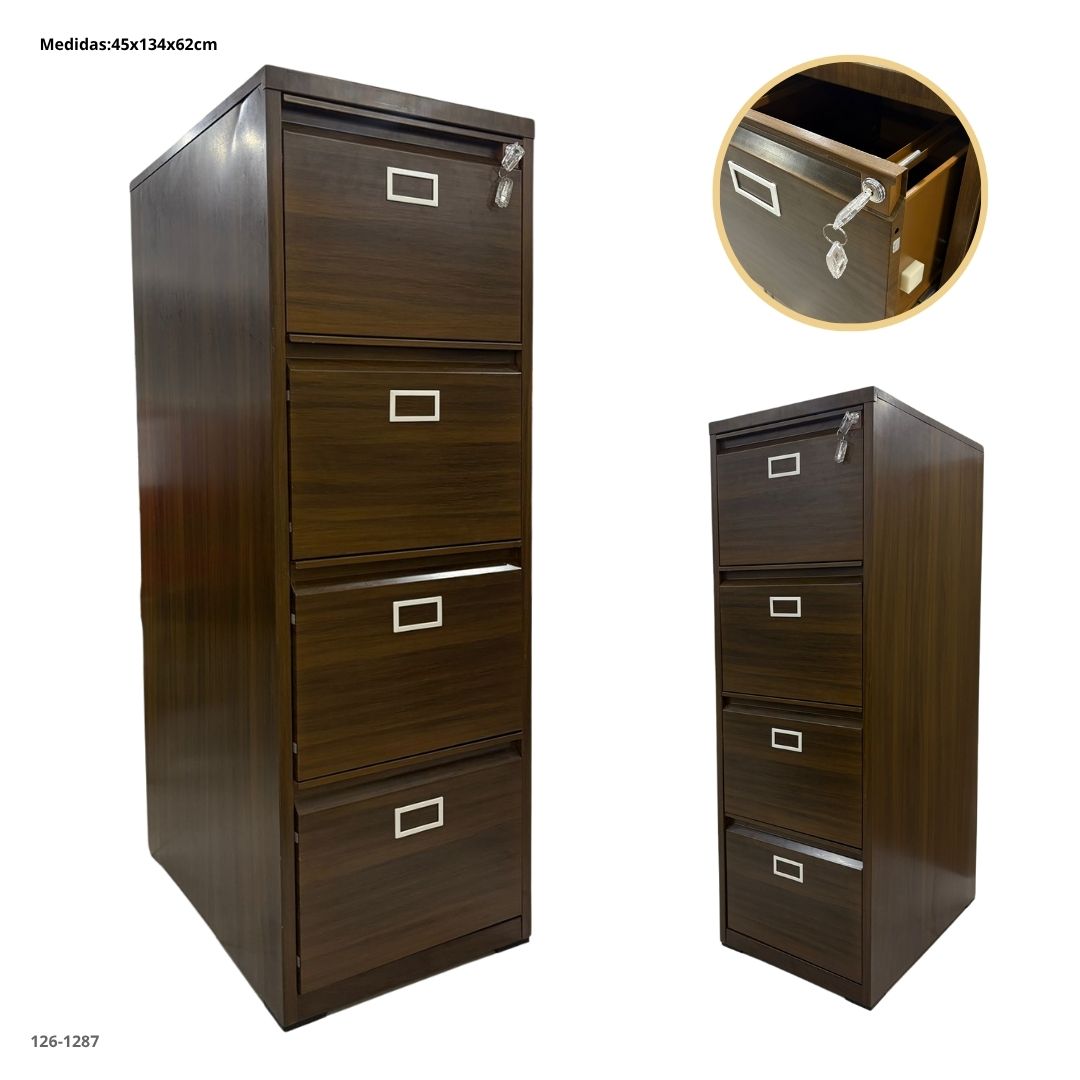 ARCHIVADOR METALICO 4 GAVETAS ESTILO MADERA PLEGABLE