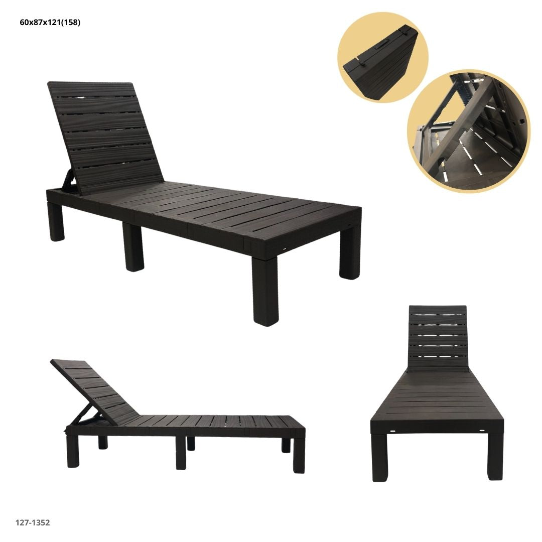 SILLA PLASTICA ASOLEADORA CHOCOLATE (SIN COJIN) 1