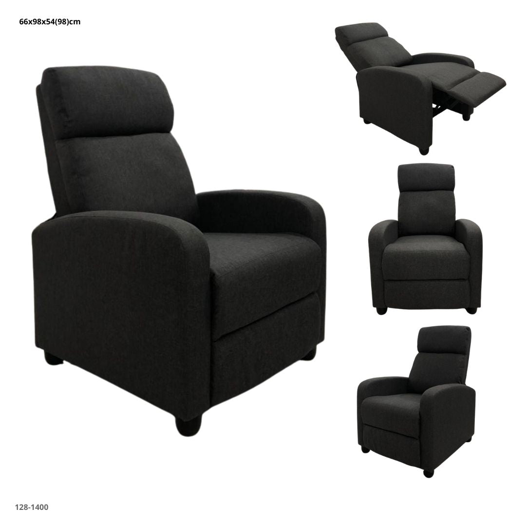 SOFA RECLINABLE TELA GRIS