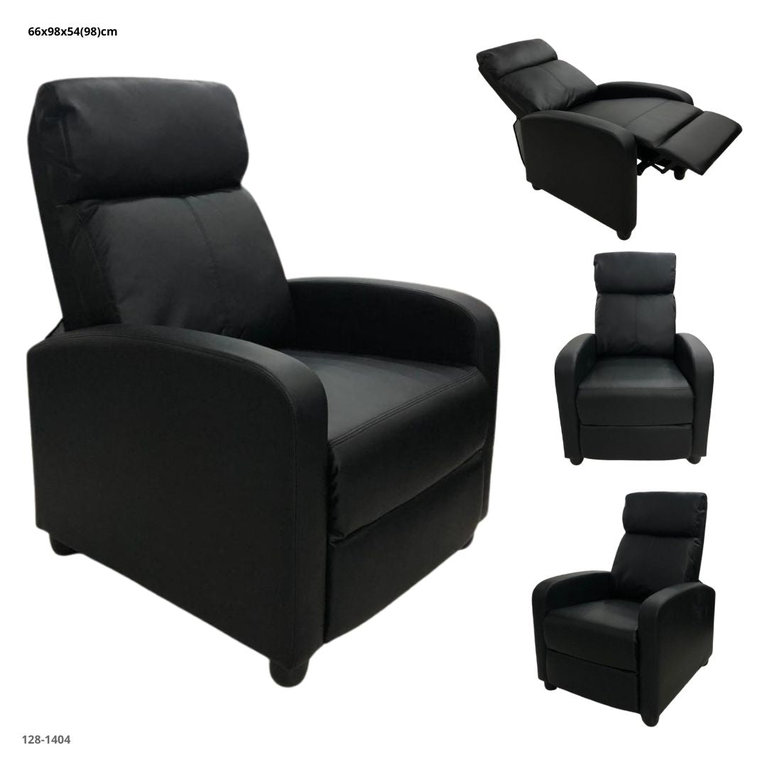 SOFA RECLINABLE CUERINA NEGRO