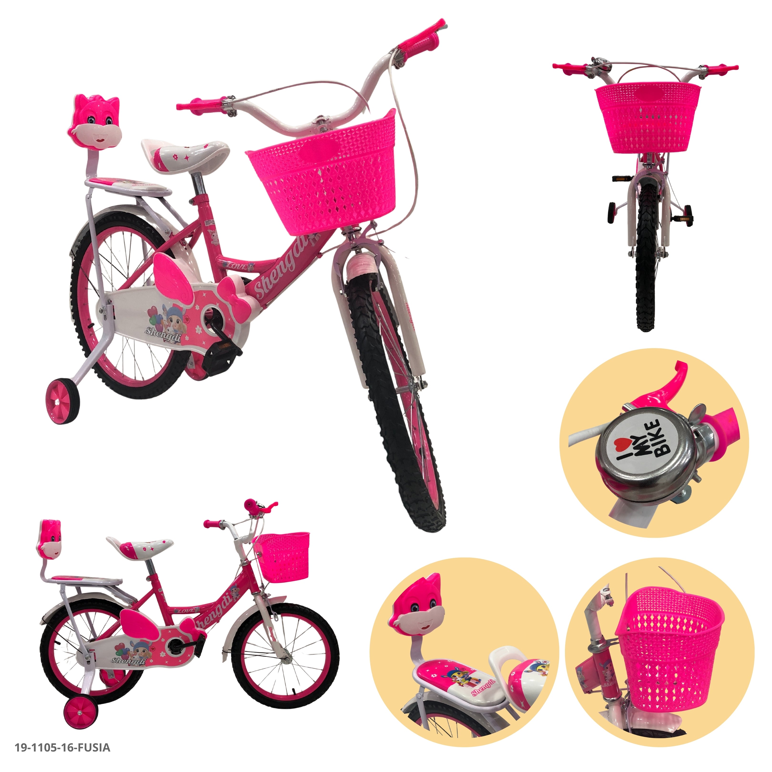 BICICLETA FUSIA 16" C/CANASTA