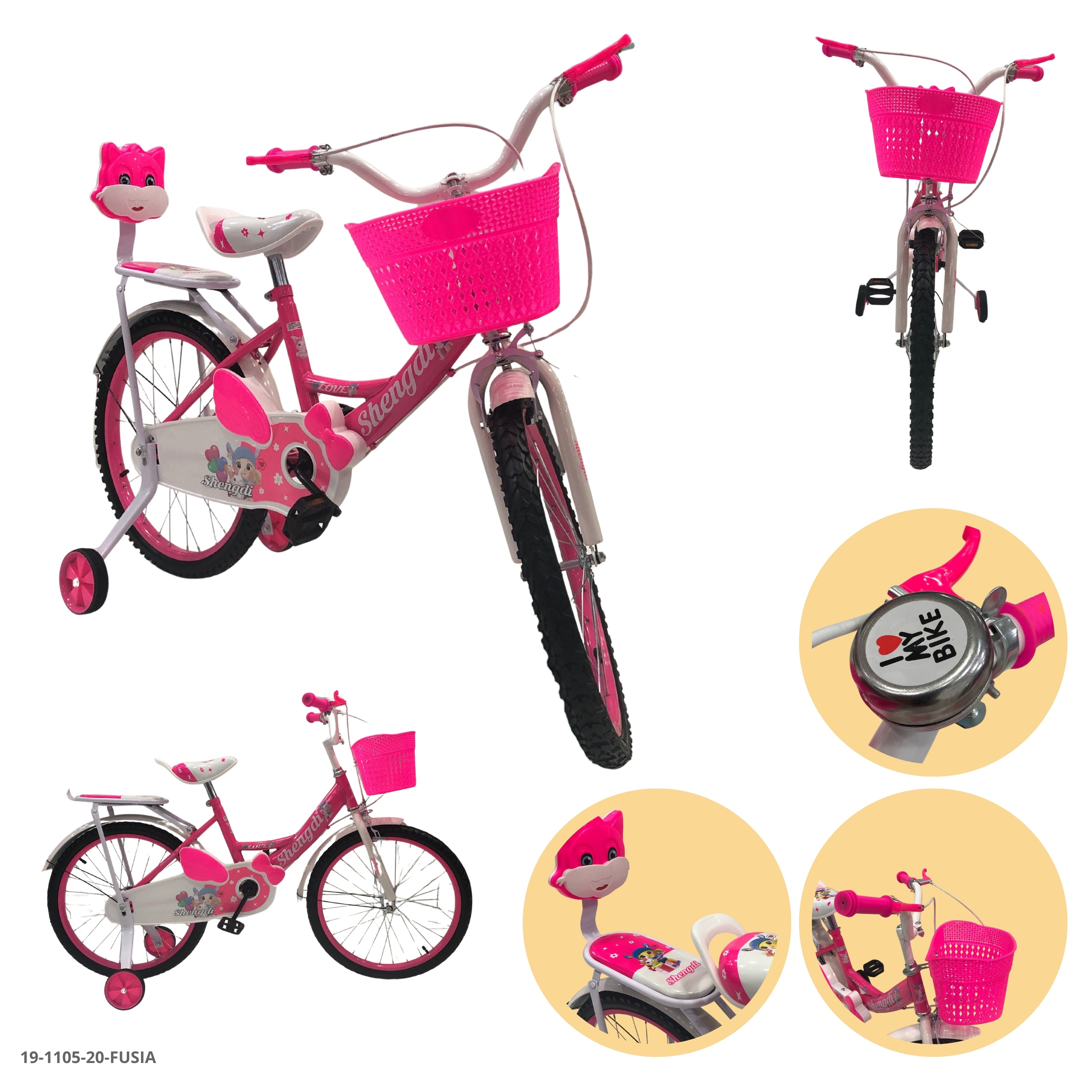 BICICLETA FUSIA 20" C/CANASTA