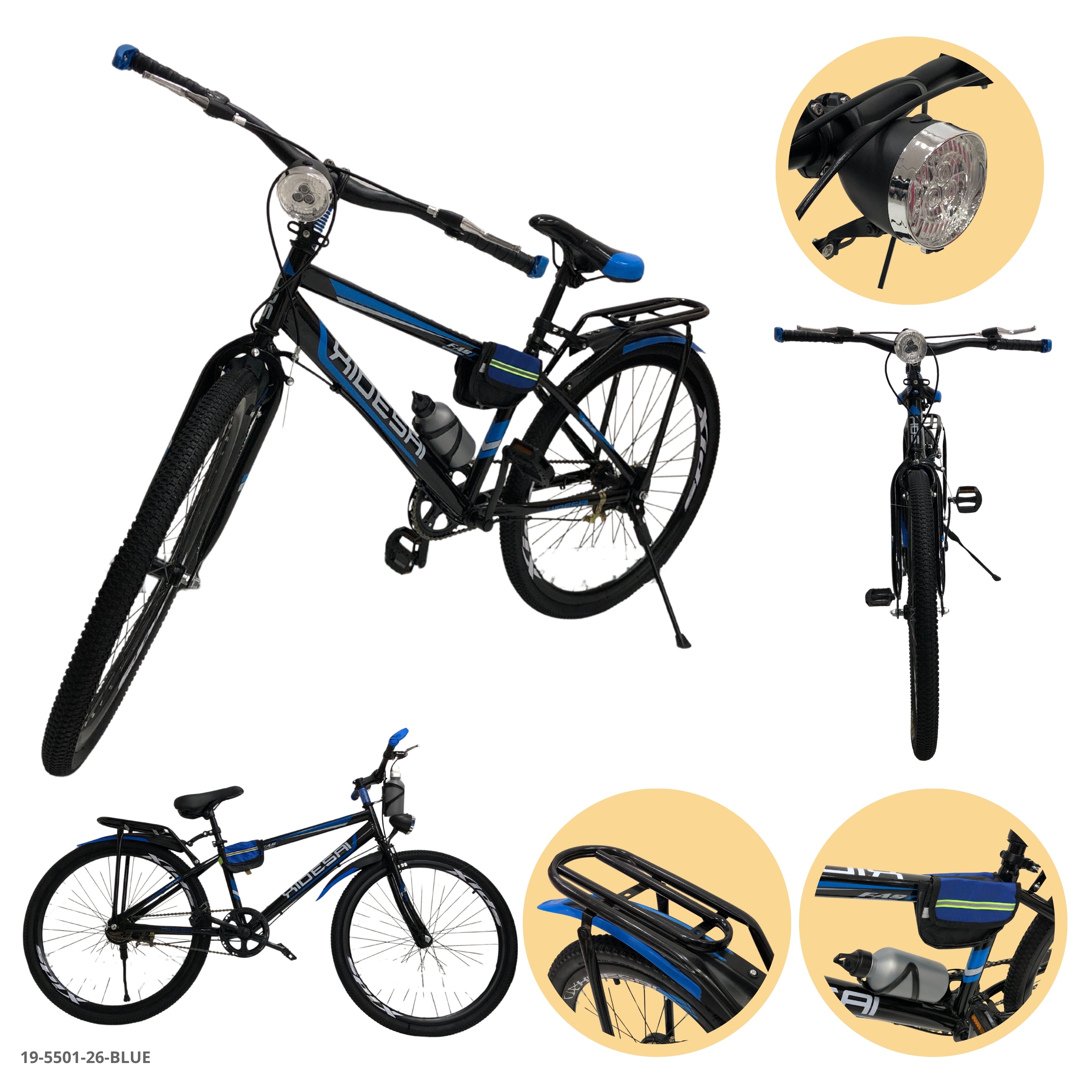 BICICLETA AZUL 26" C/CANASTA Y LAMPARA