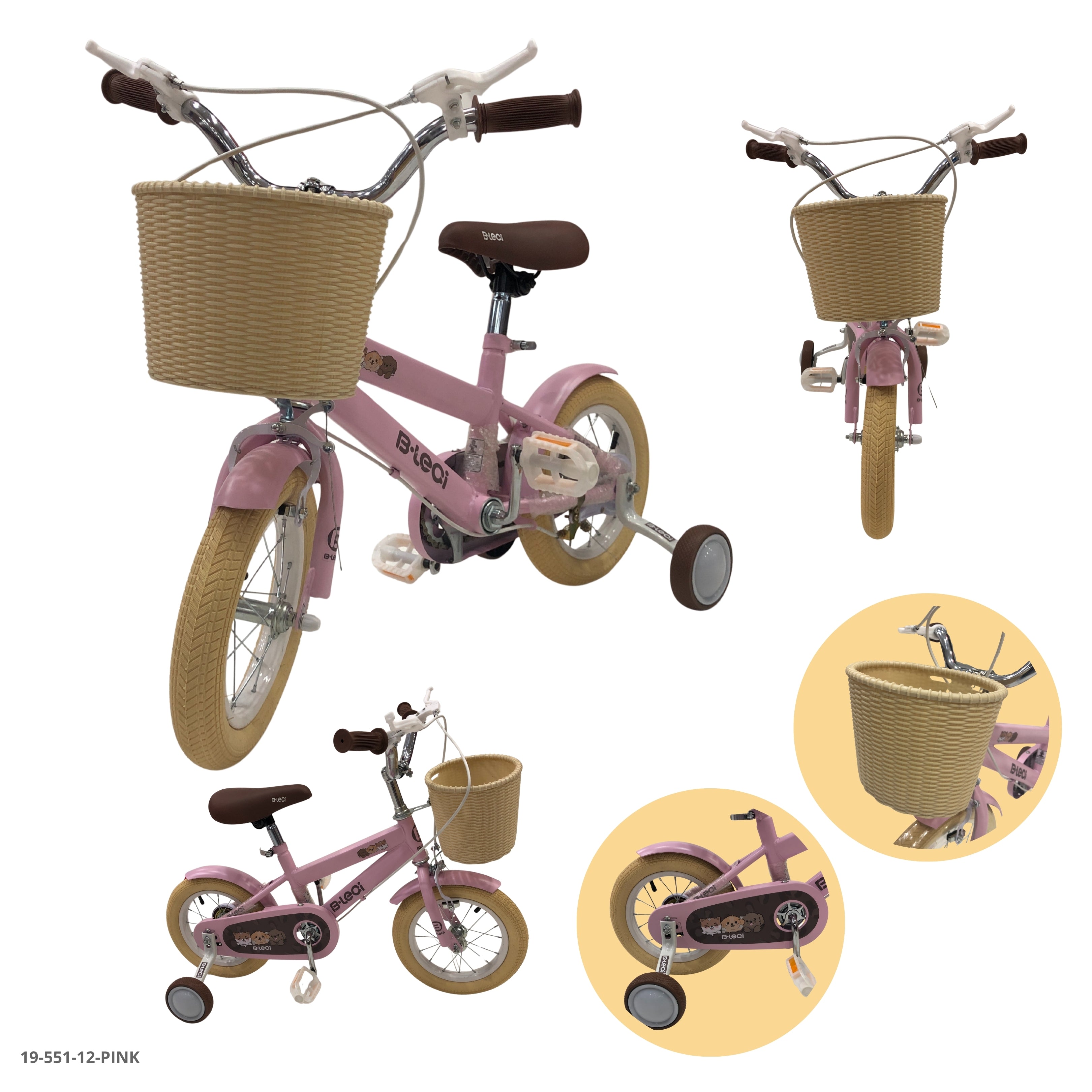 BICICLETA ROSADA 12" C/CANASTA