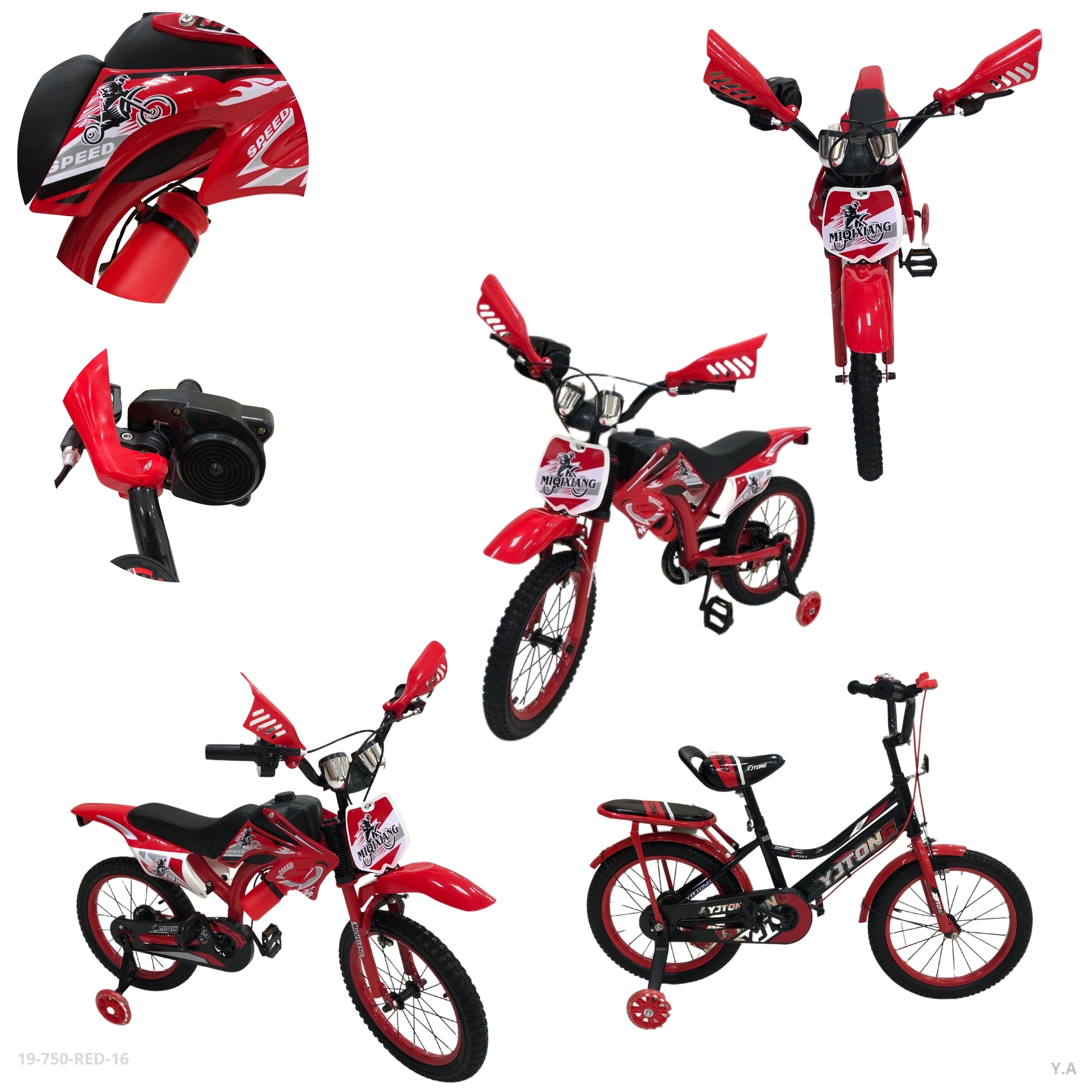 MOTO BICICLETA ROJA 16"