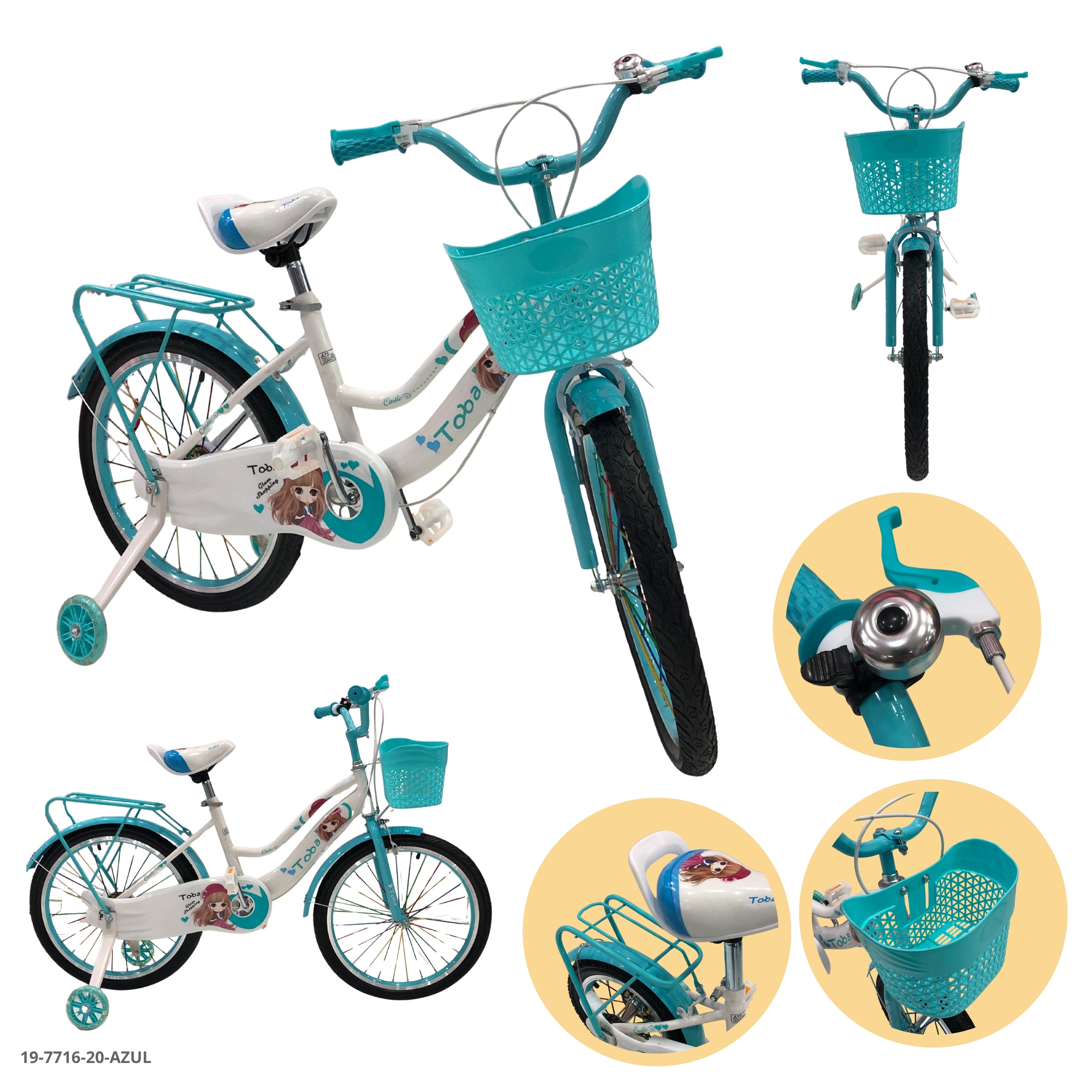 BICICLETA AZUL 20" C/CANASTA