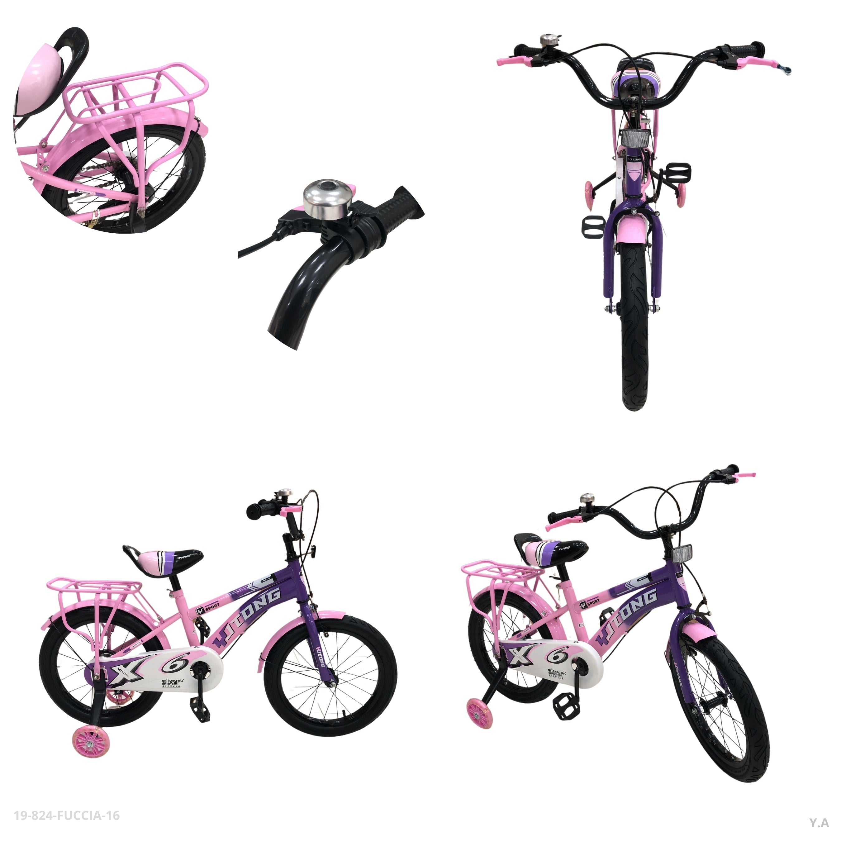 BICICLETA ROSA 16" C/CANASTA