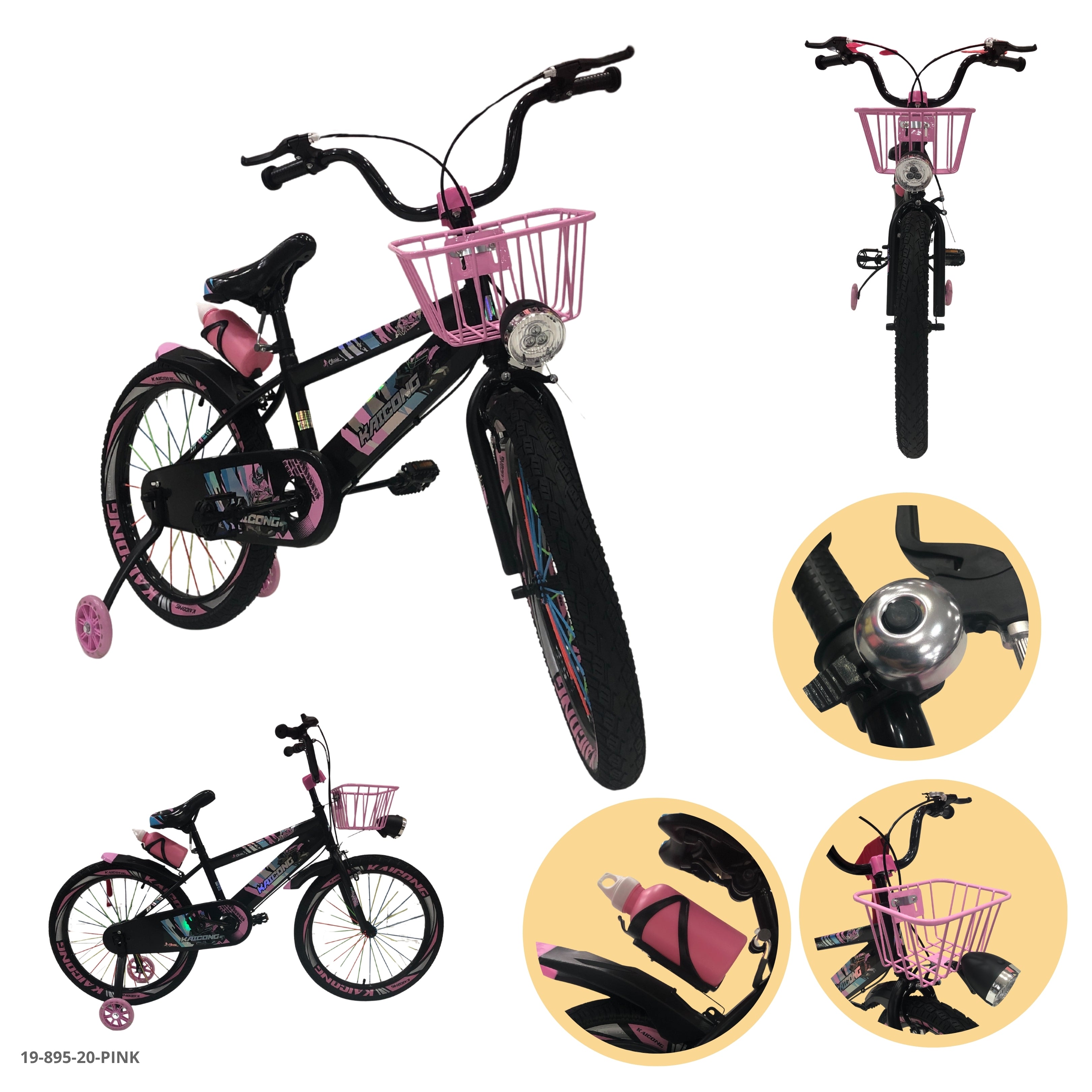 BICICLETA ROSADA 20" C/CANASTA