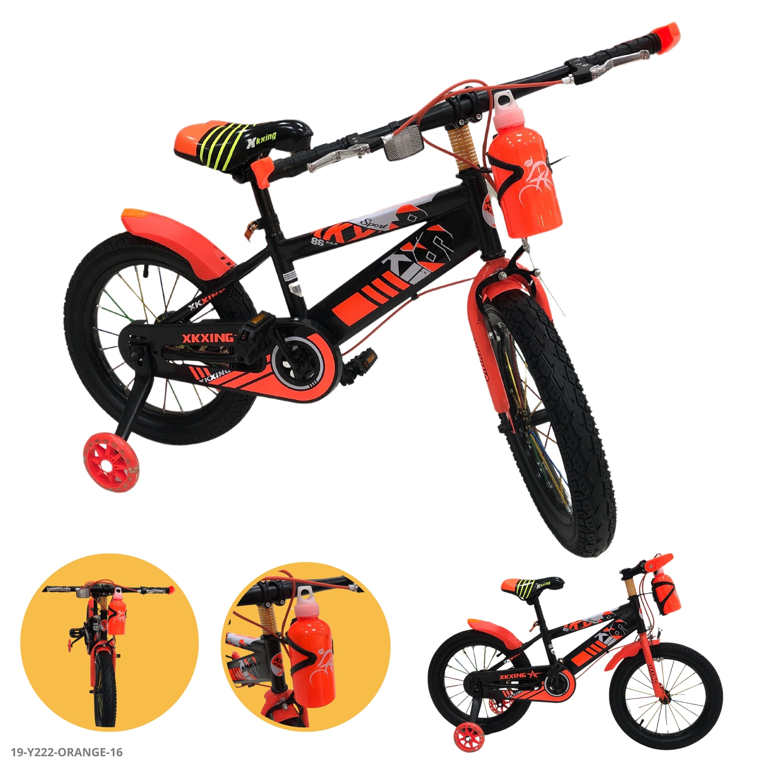 BICICLETA NARANJA 16" CON TERMO