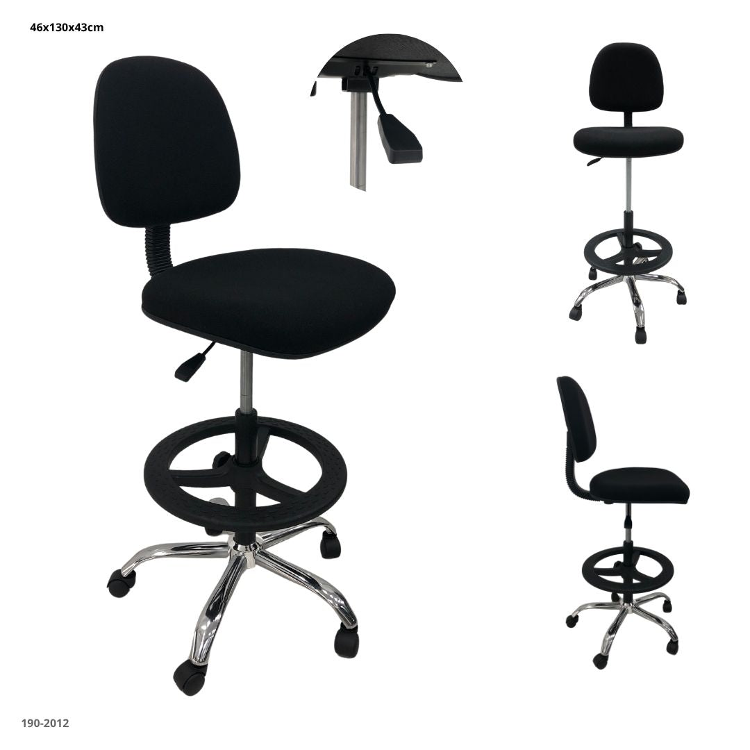 SILLA DE OFICINA ALTA TELA NEGRA 12