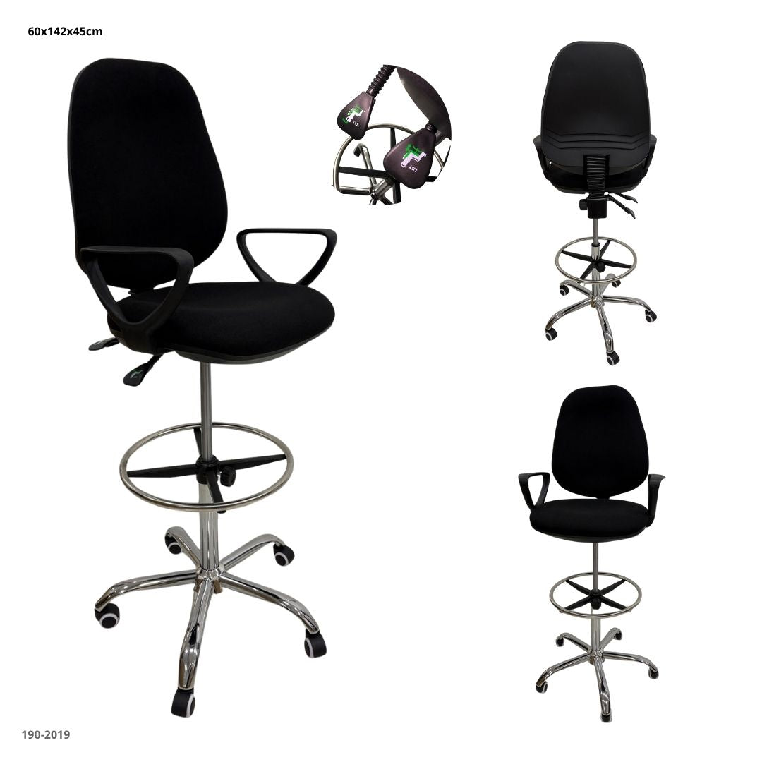 SILLA DE OFICINA ALTA NEGRA 1