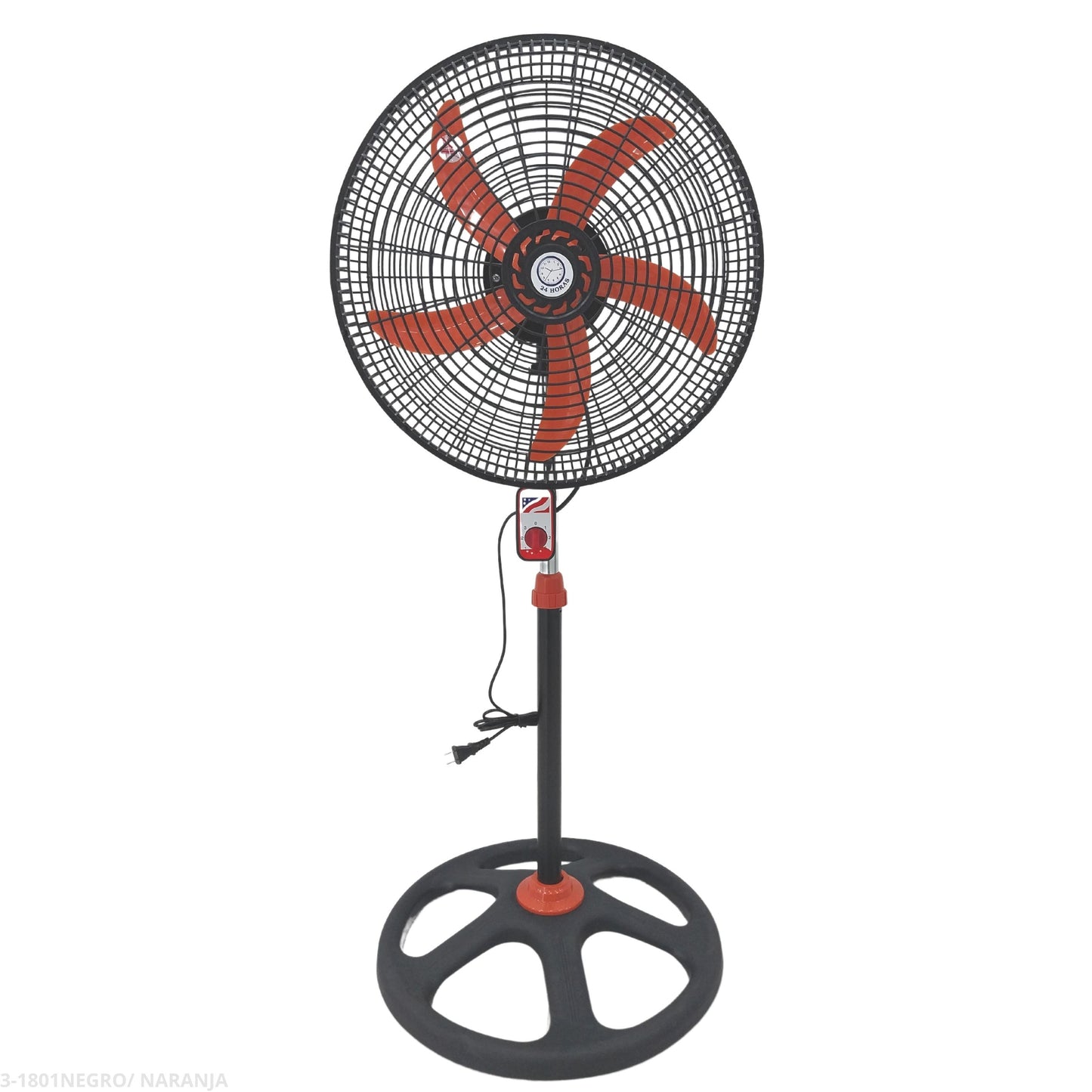 ABANICO 18" 5 ASPAS NARANJA