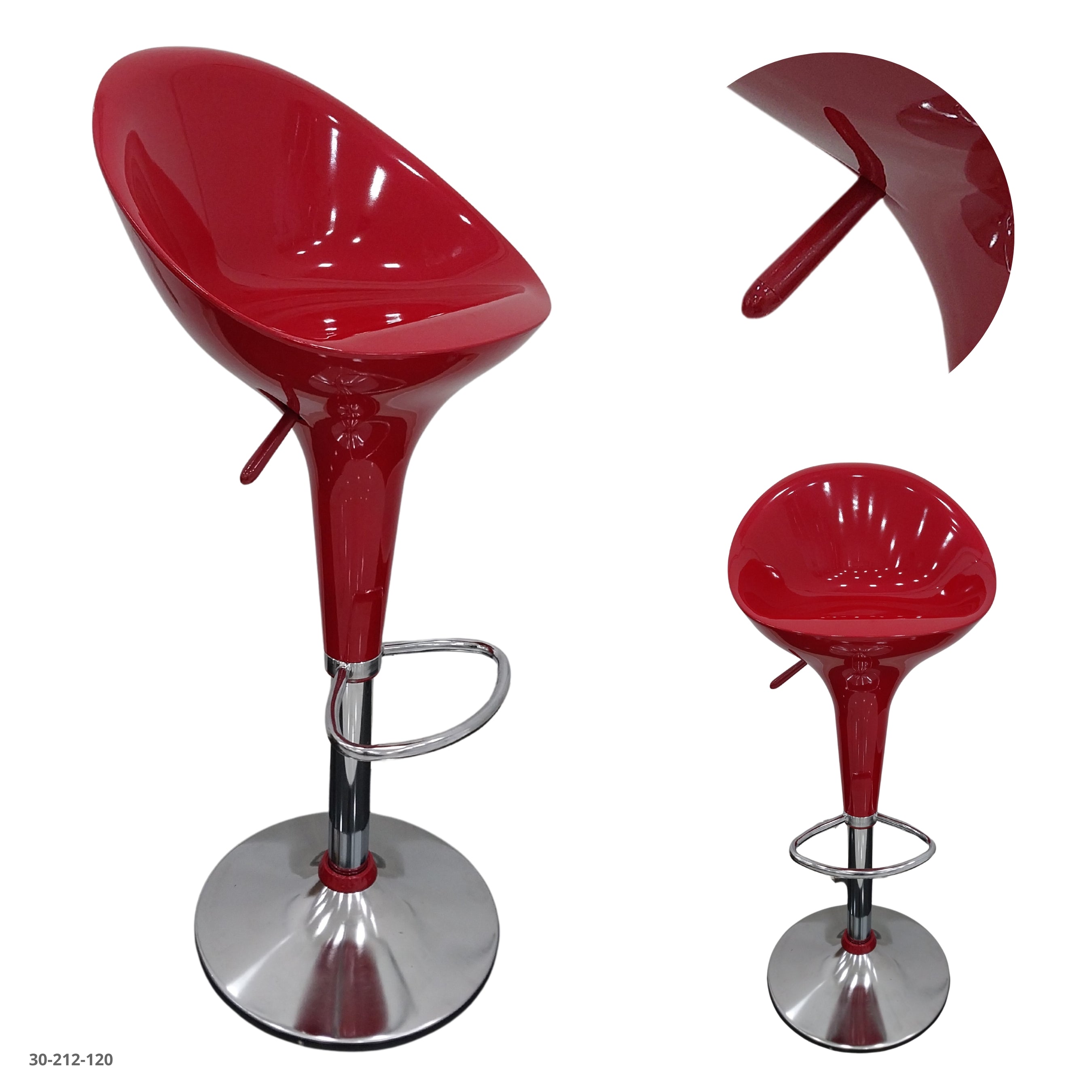 SILLA DE BAR ACRILICO ROJO