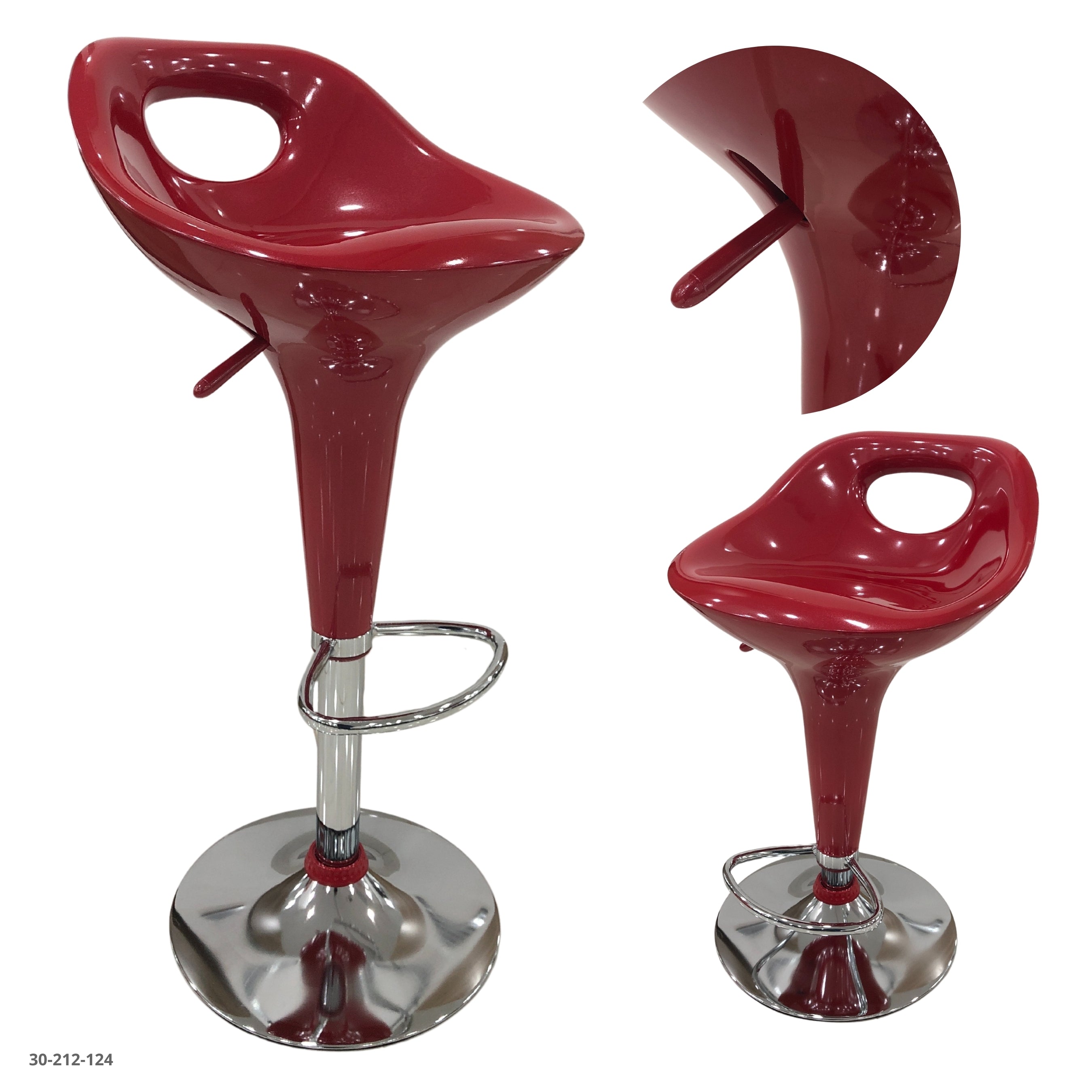 SILLA DE BAR ACRILICO ROJO