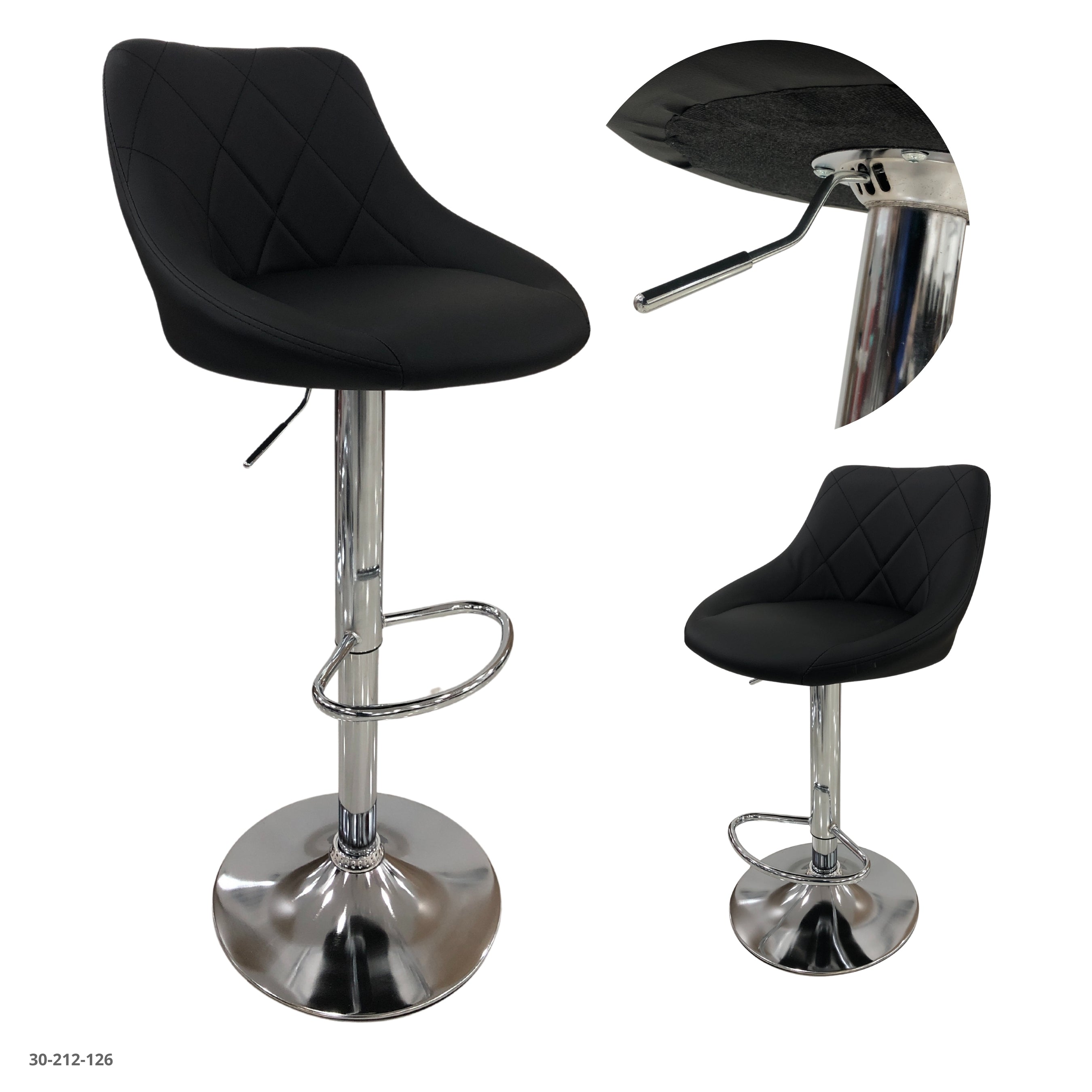 SILLA DE BAR CUERINA NEGRO