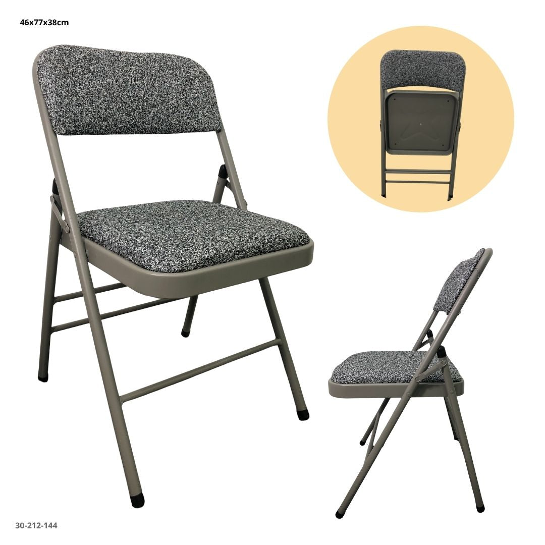 SILLA PLEGABLE DE TELA GRIS