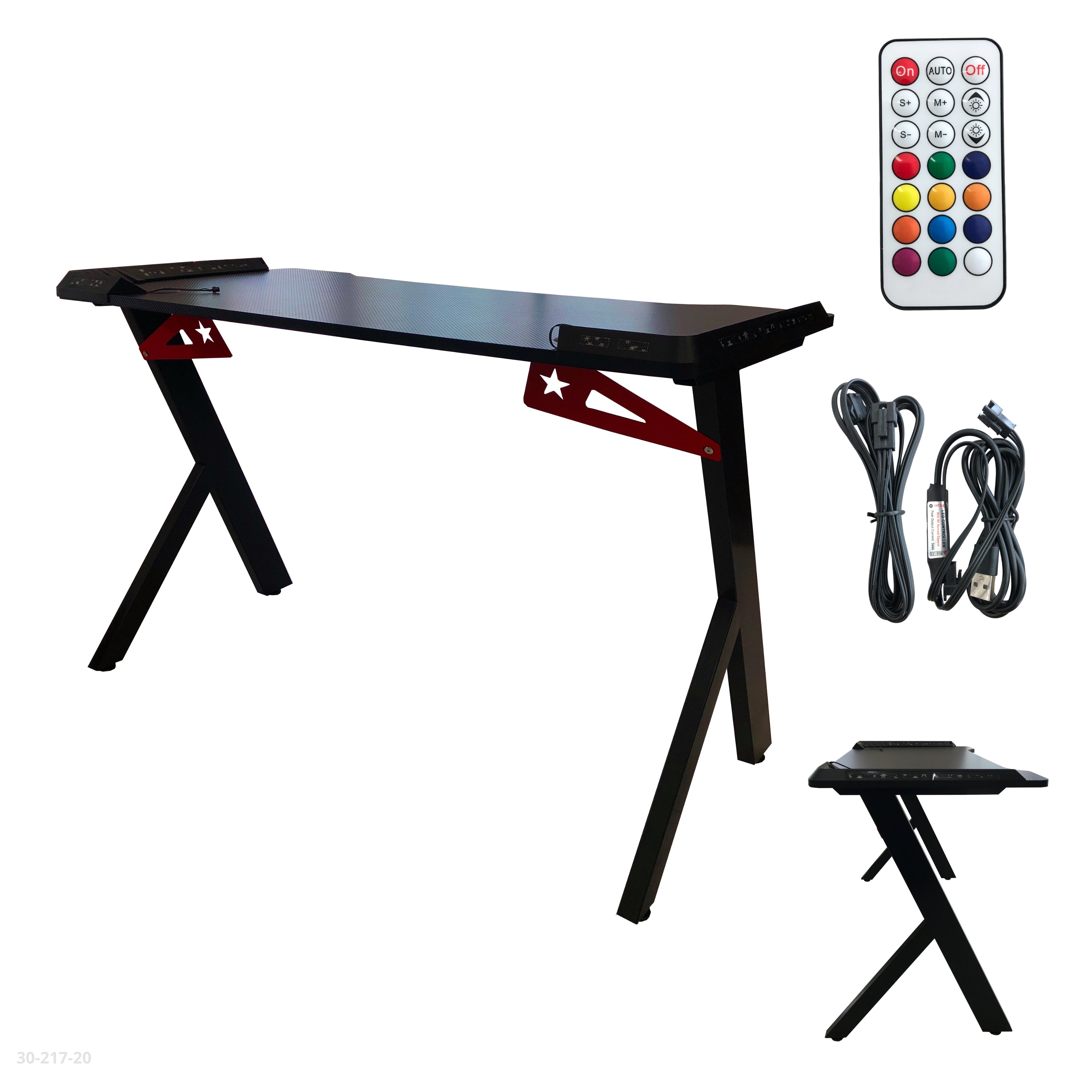 MESA GAMING LED 120*60*74CM NEGRO