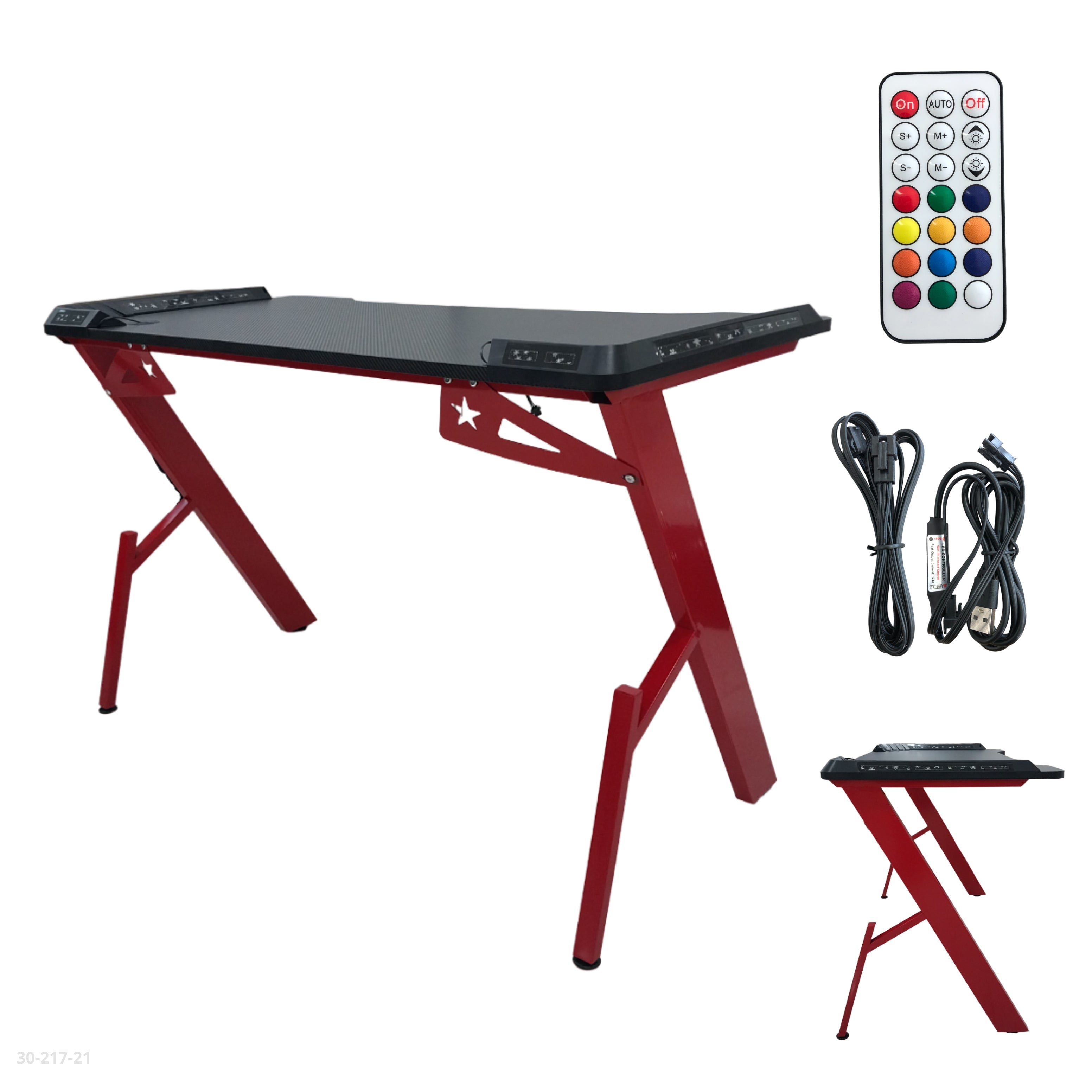 MESA GAMING LED 120*60*74CM NEGRO