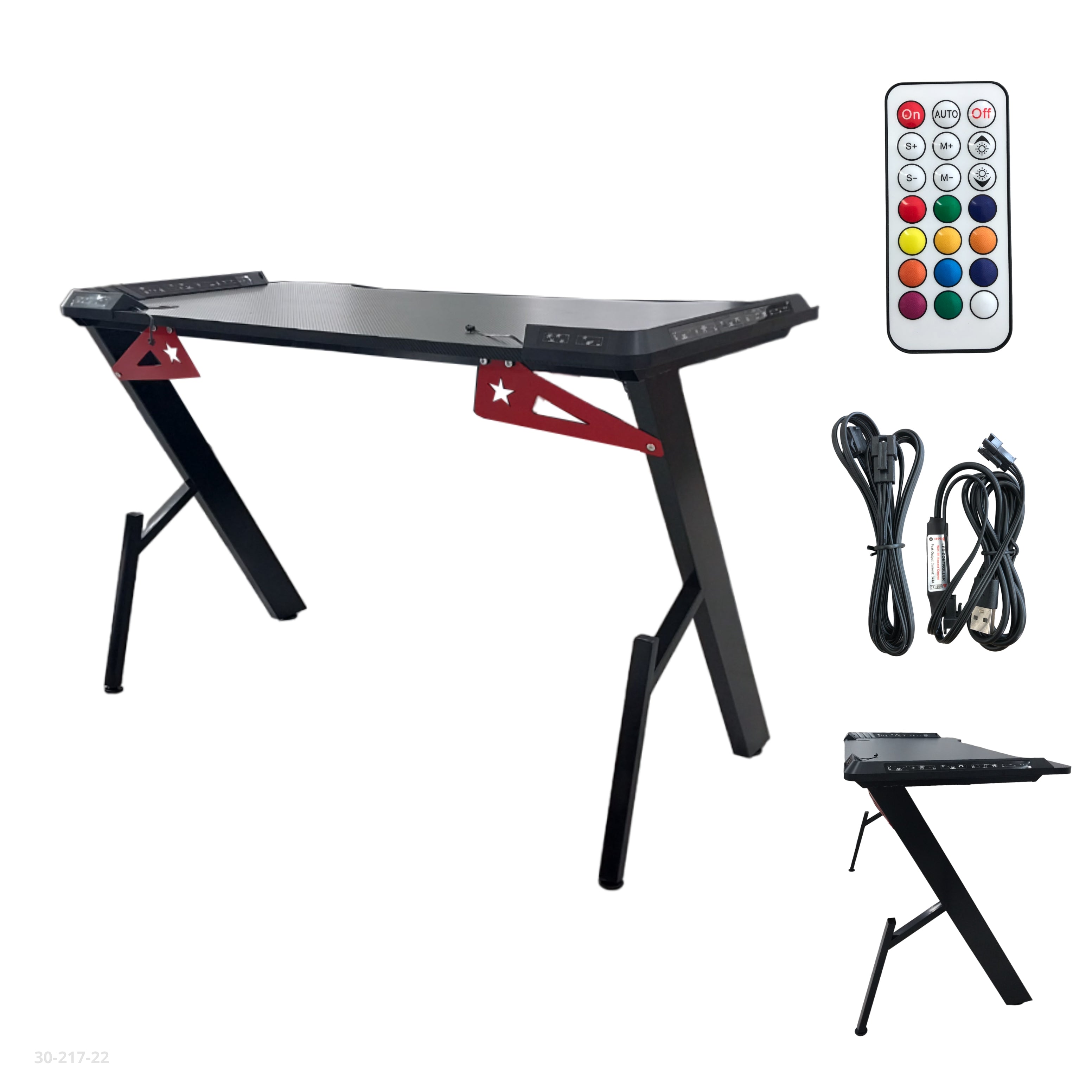 MESA GAMING LED 120*60*74CM NEGRO