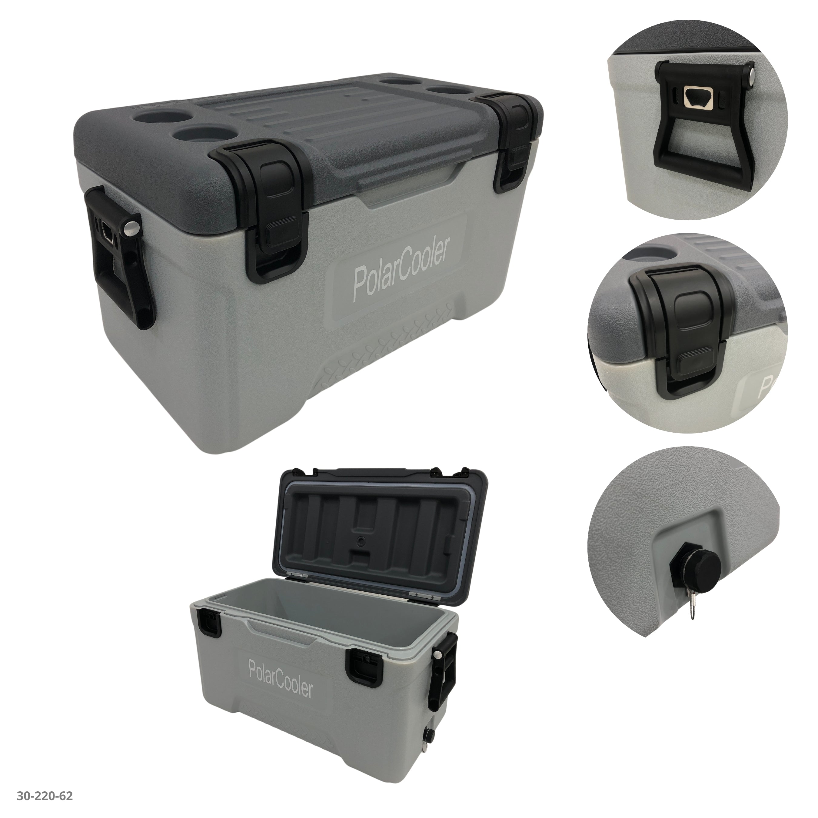 HIELERA GRIS CLARO 45L