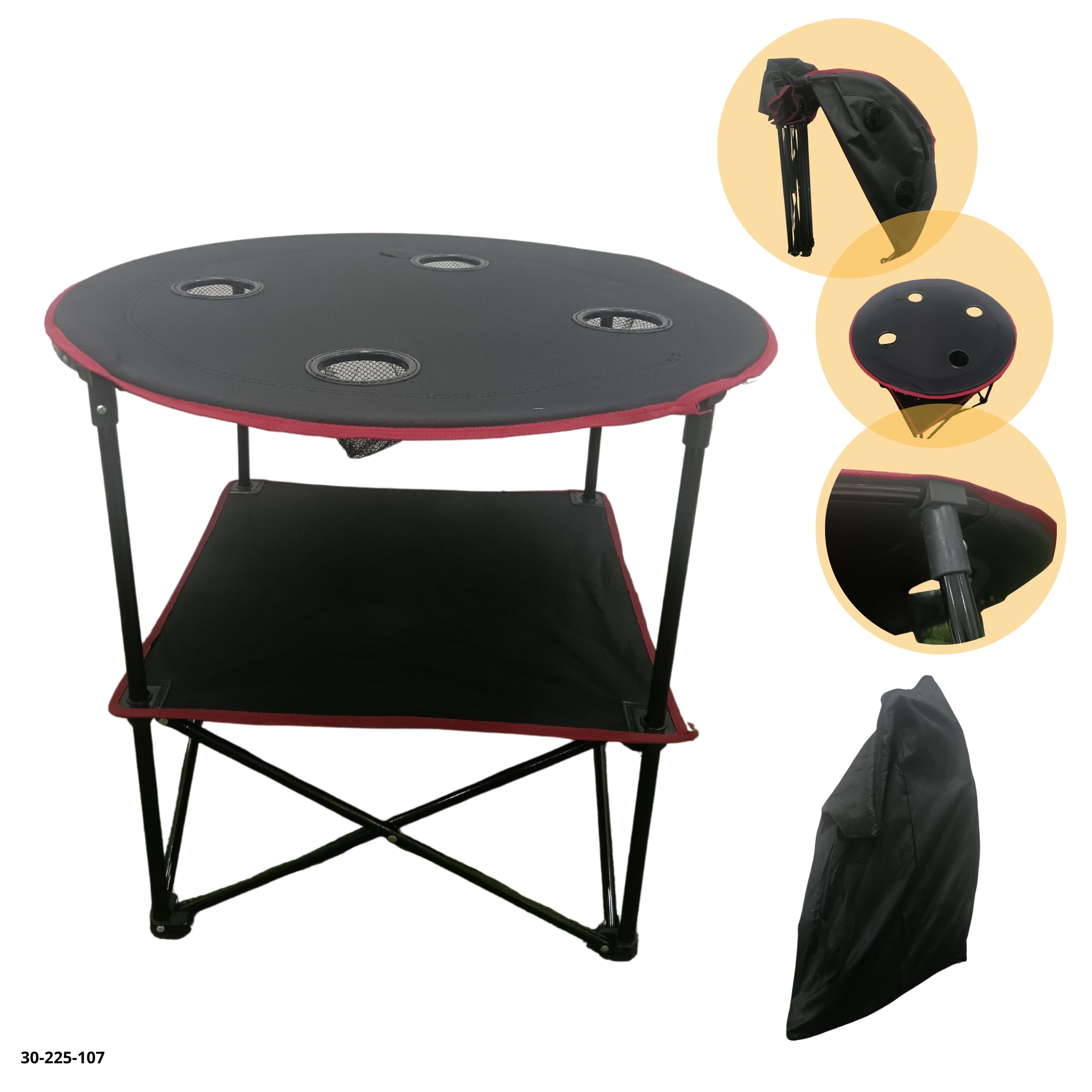 MESITA DE CAMPING NEGRA