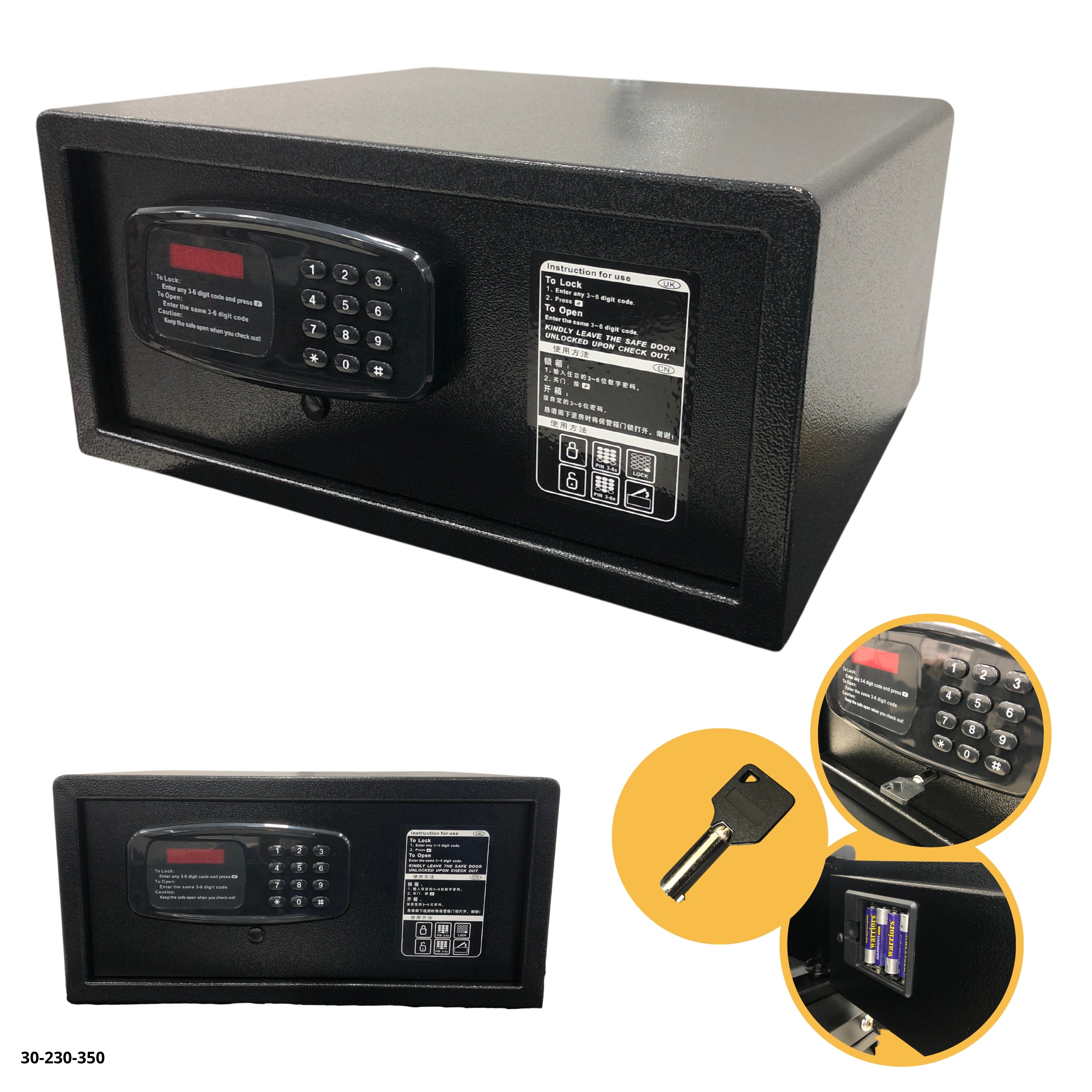 CAJA FUERTE NEGRA W42*H20*D37