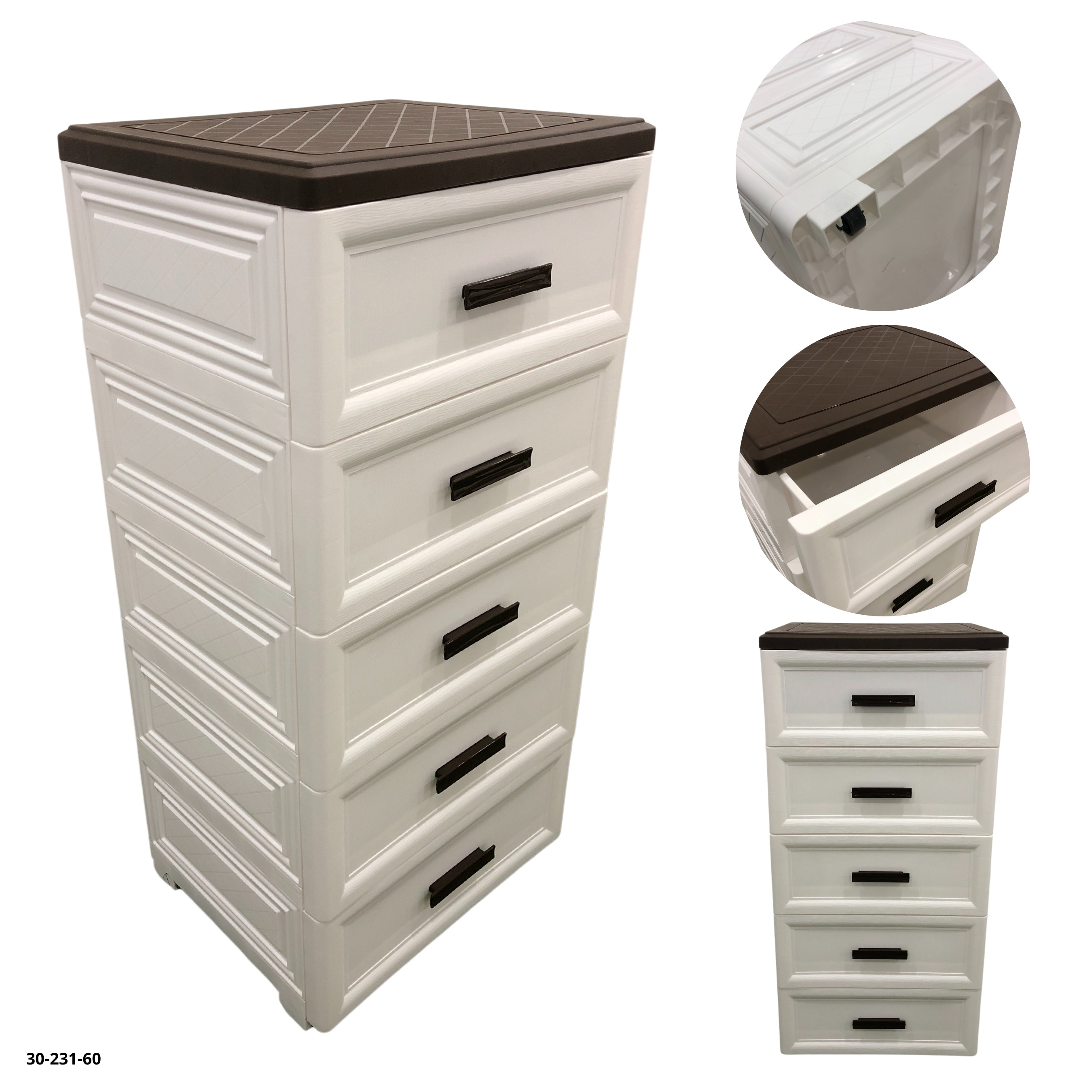 GAVETERO BLANCO/CHOCOLATE 5 GVTAS