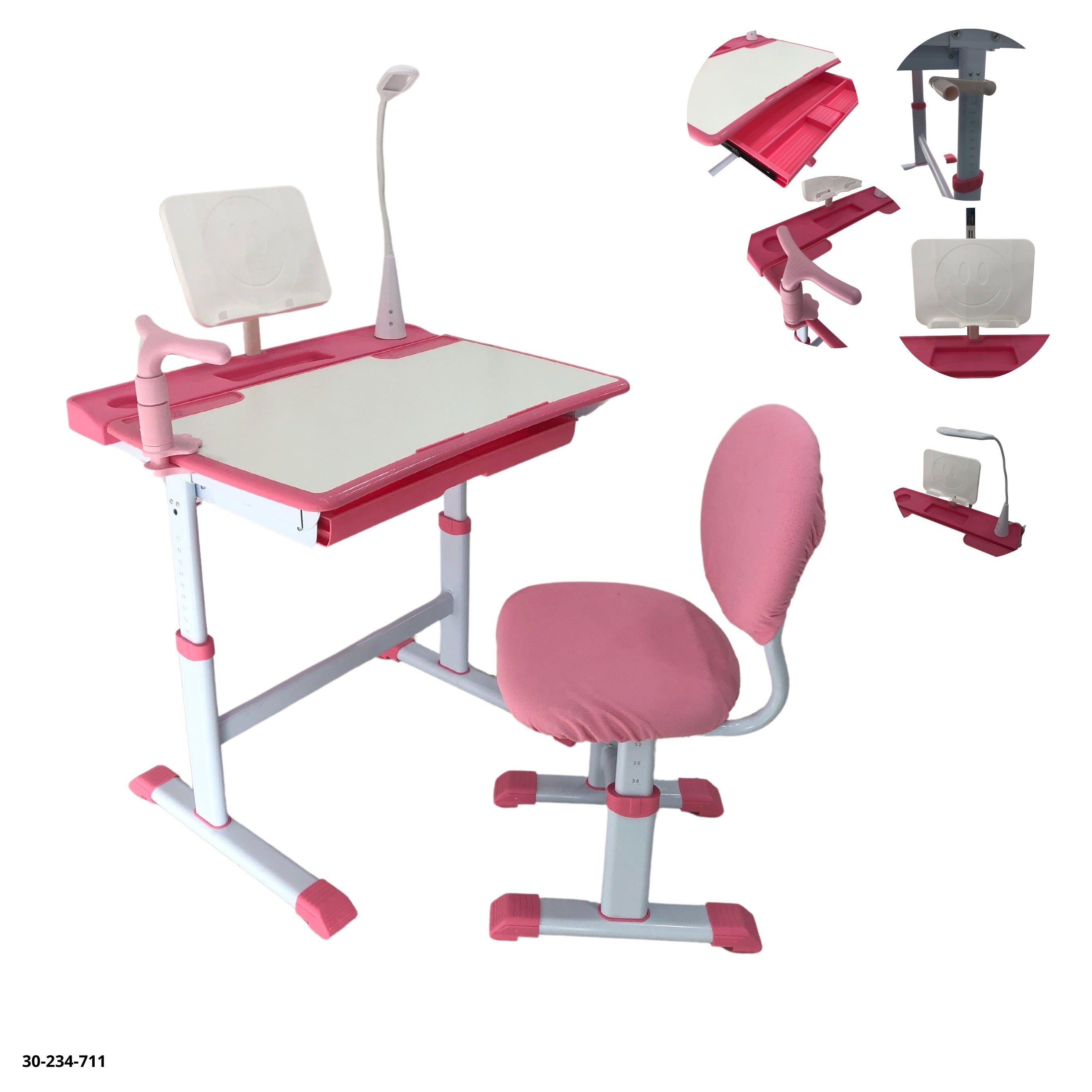 MESA ESCOLAR/SILLA ROSA