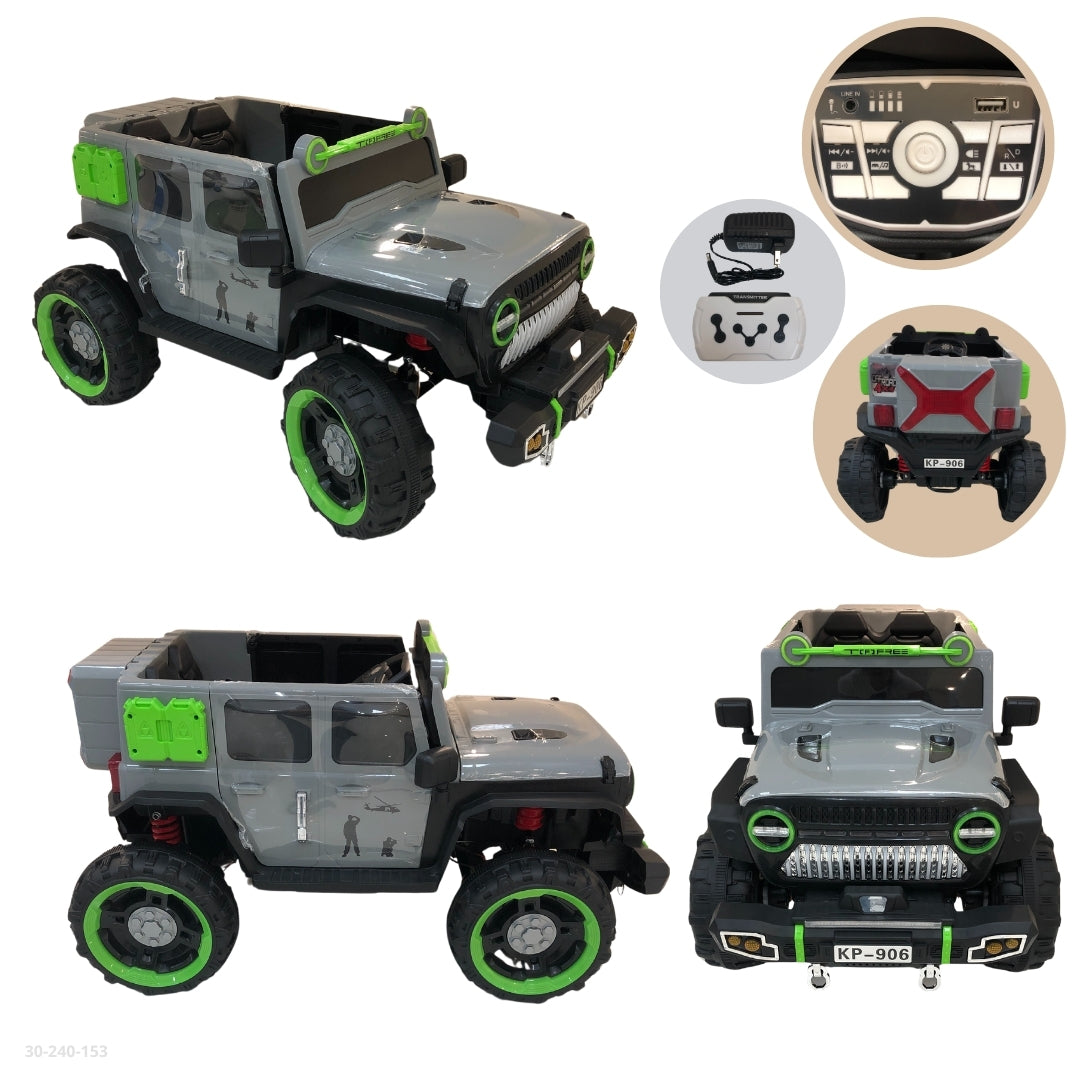 CARRO GRIS/VERDE TODO TERRENO