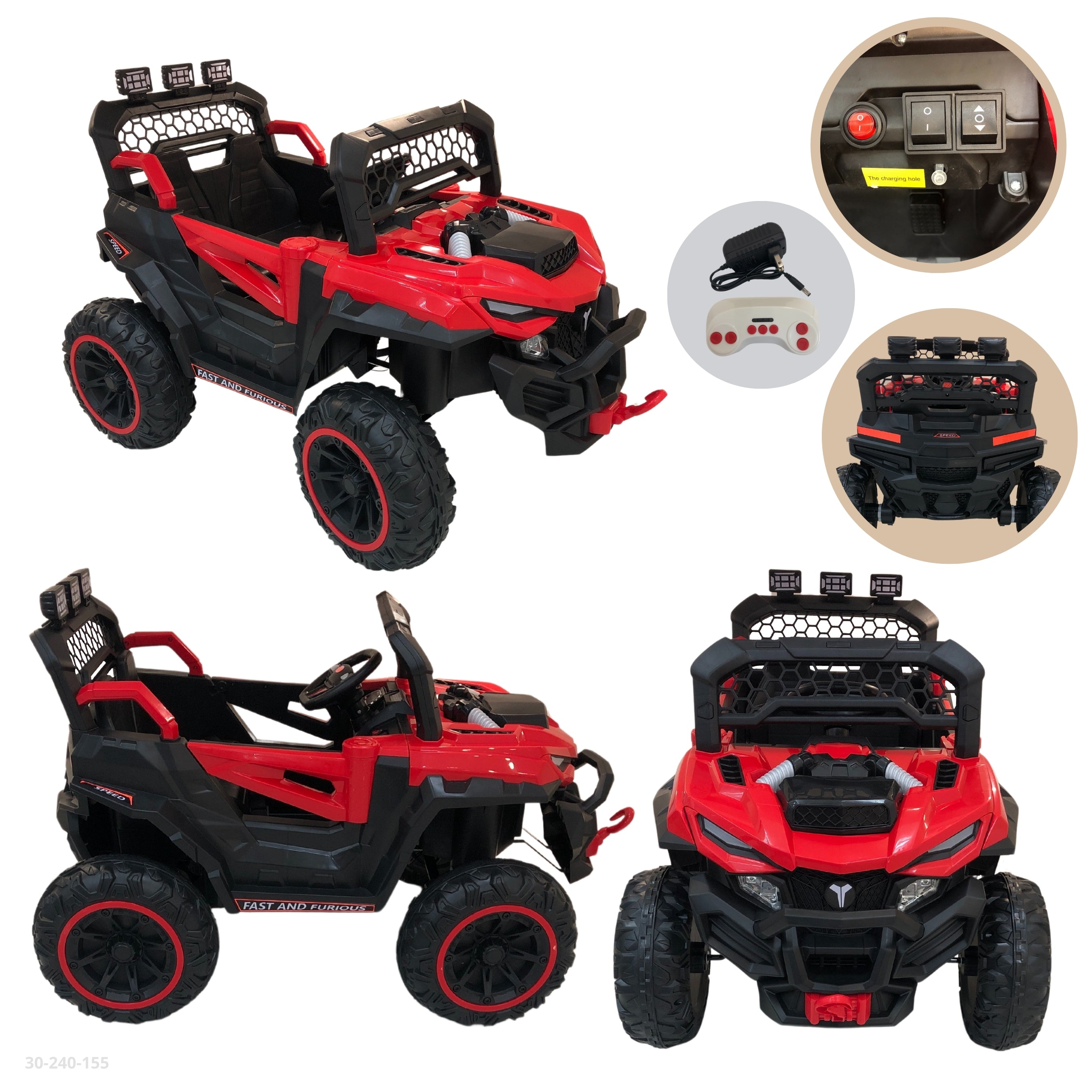 CARRO ROJO TODO TERRENO