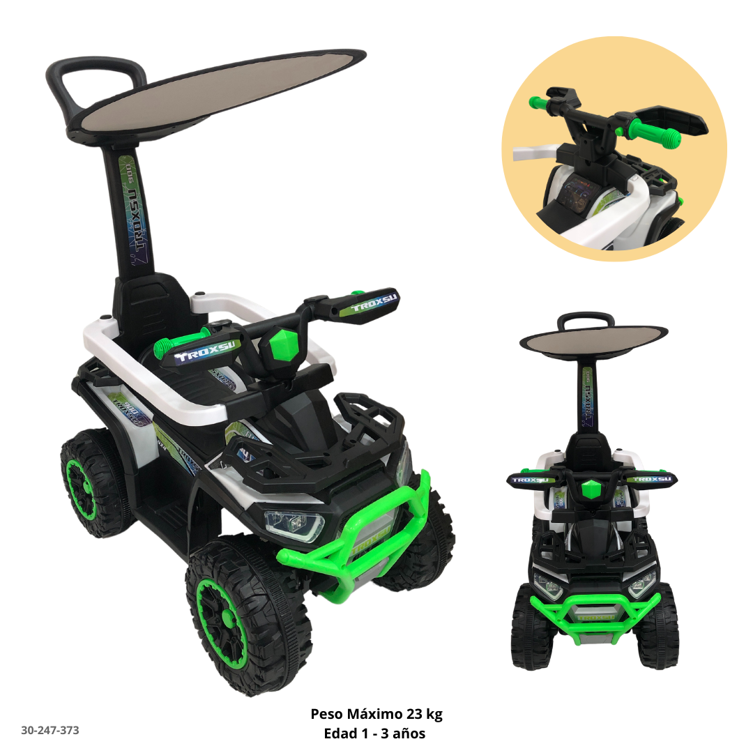 MOTO VERDE PARA NIÑOS C/TECHO