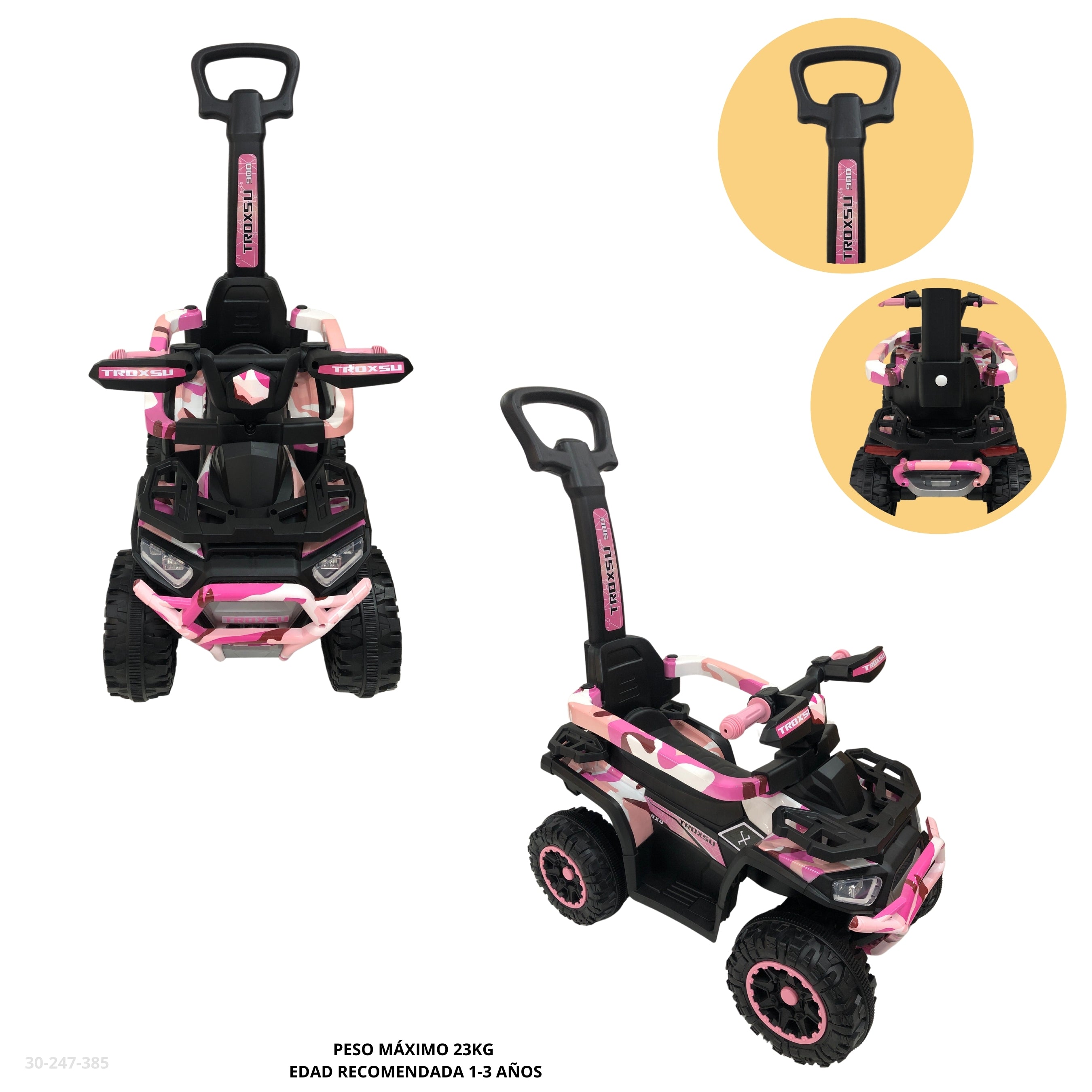 MOTO ROSA ARMY PARA NIÑOS