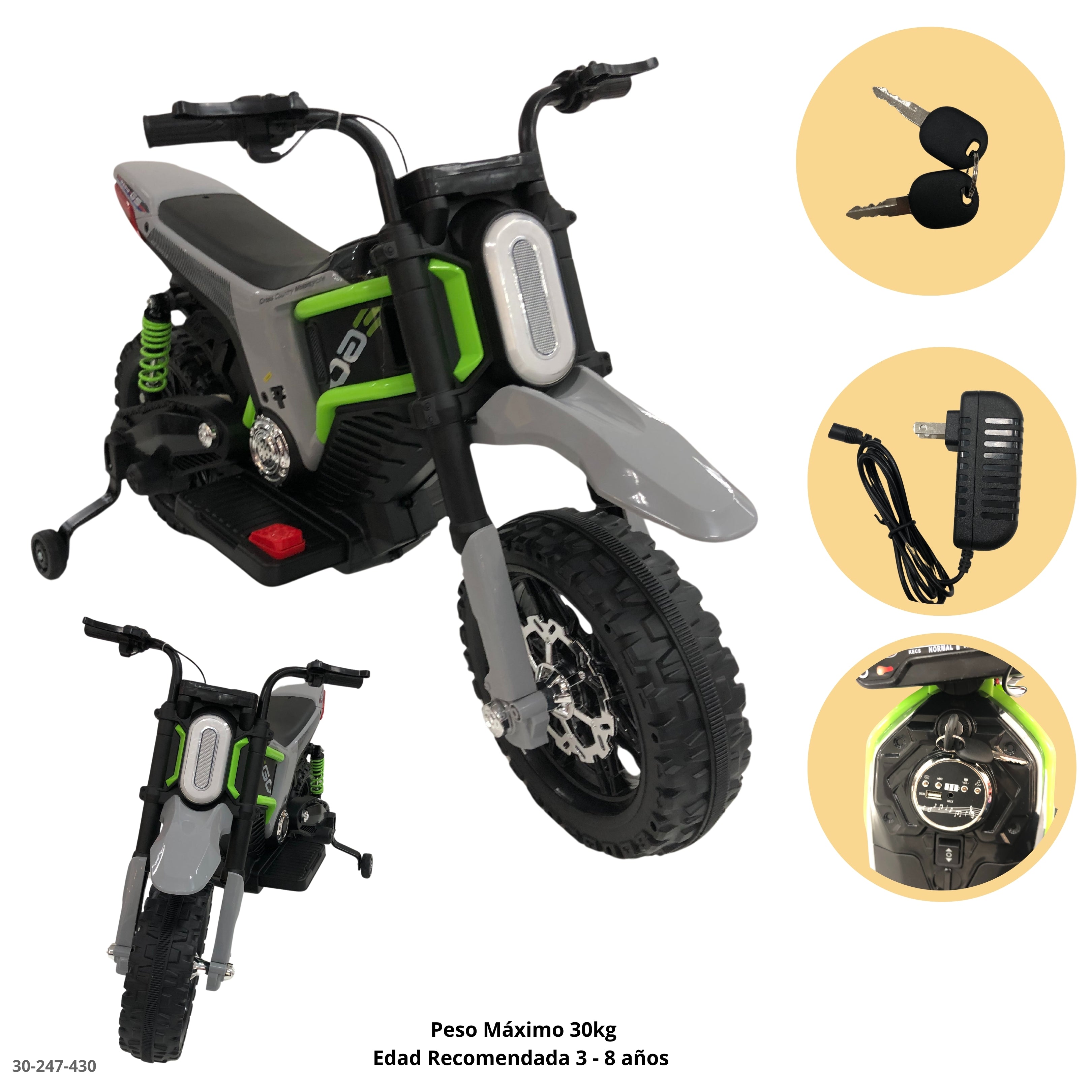 MOTO GRIS PARA NIÑOS