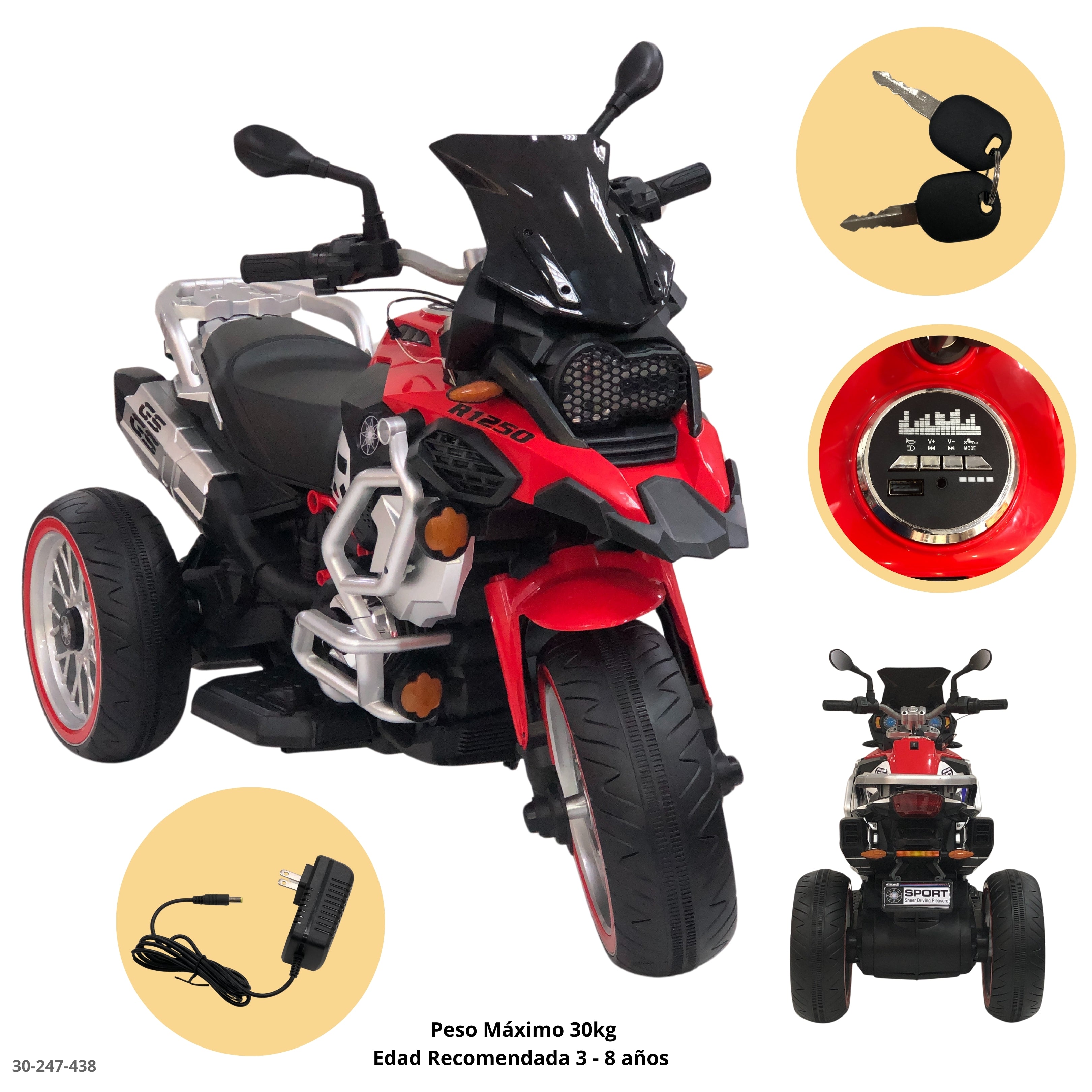 MOTO ROJA PARA NIÑOS